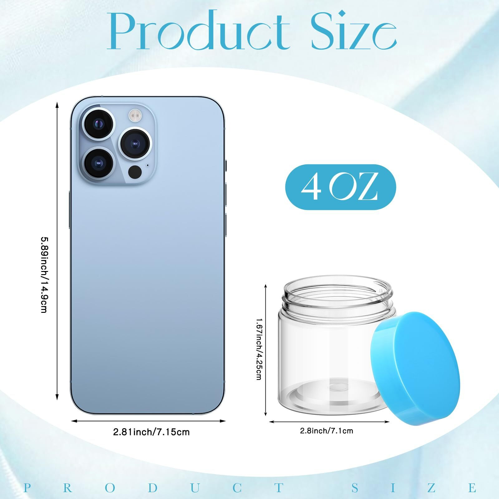 Satinior 36 Pieces Plastic Jars With Lids Round Leak Proof Airtight Container Cosmetic Small Empty Jars For Lotions Ointments Travel Toiletries Creams Make Up Storage(4 Oz,Blue)