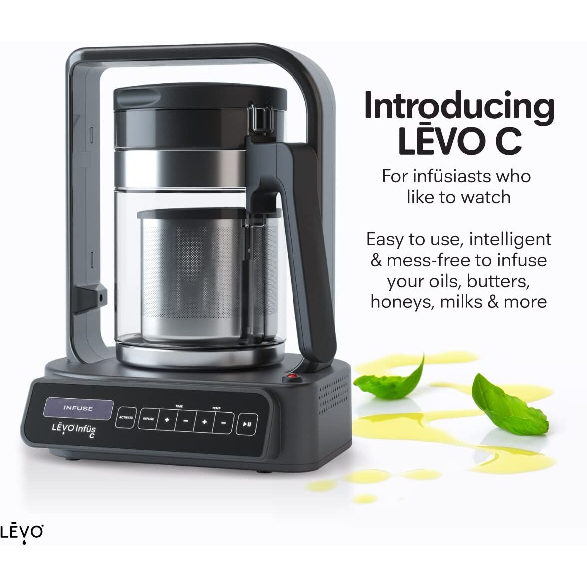 Levo C - Large Batch Herbal Oil Infusion Machine - Botanical Extractor - Herb Decarboxylator & Oil Infuser - Edible Infusion Maker - For Infused Gummies, Tinctures, Brownies & More - Olive Green
