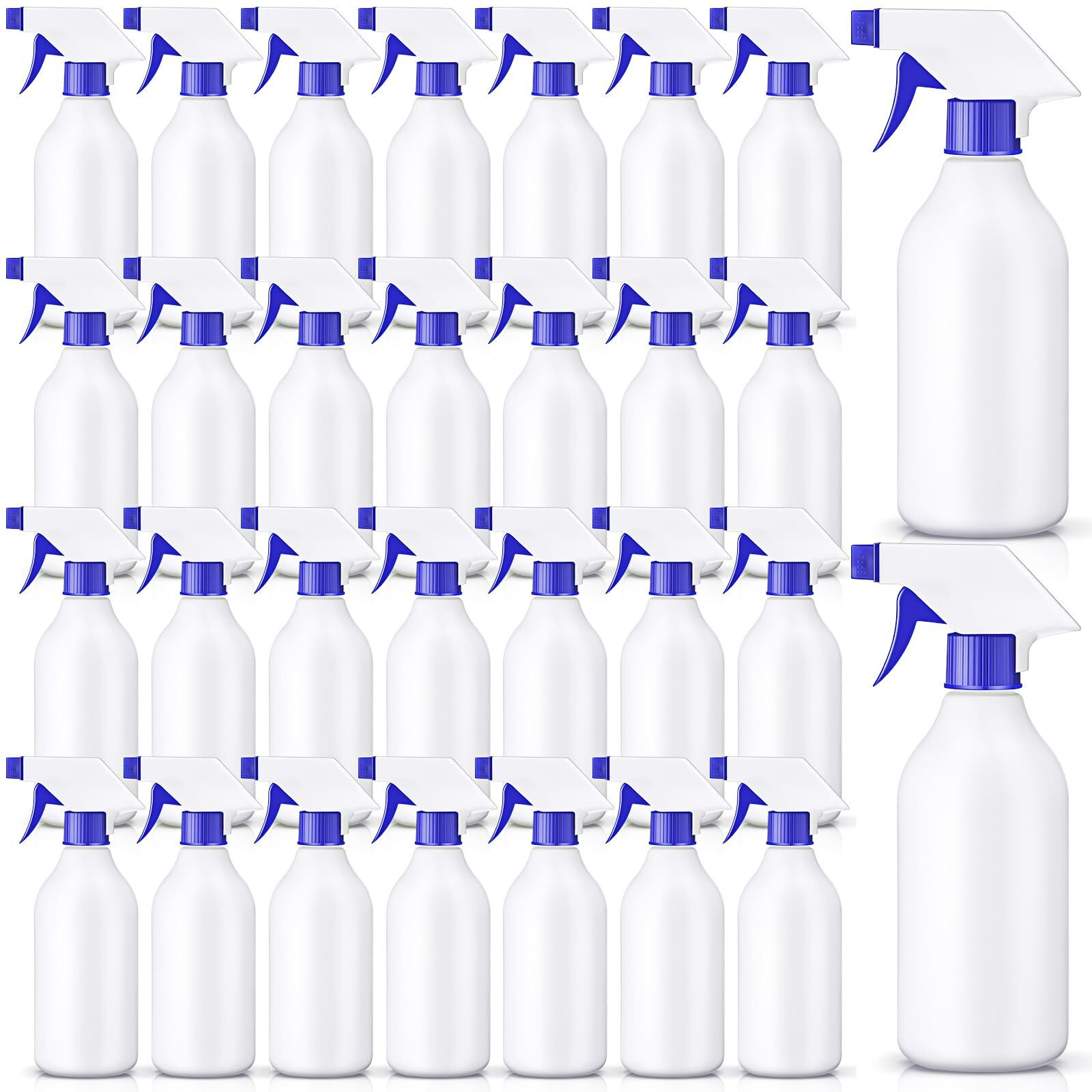 Tanlade 30 Pcs Plastic Spray Bottles 16 Oz Leak Proof Squirt Bottle Refillable Empty Spray Water Mist Sprayer With Nozzles For Hair Essential Oil Cleaning Solutions Plants Pets(Blue)