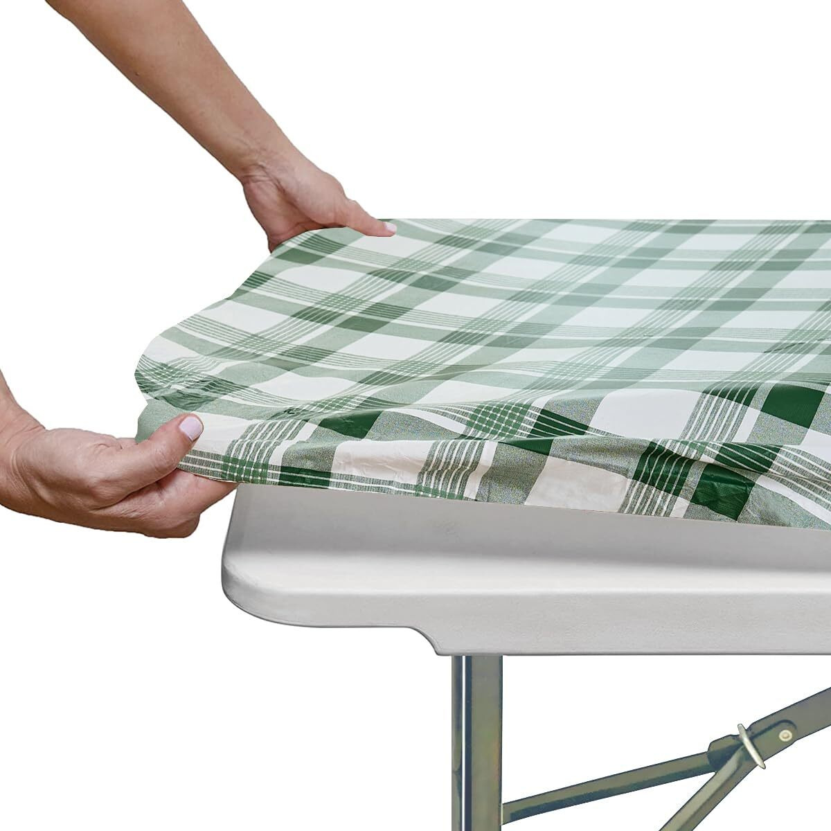 Nlmuvw Rectangle Vinyl Tablecloth With Flannel Backing 30 X 72 Inch, 100% Waterproof Oil Proof Check Pvc Table Cloth Wipe Clean Table Cover For Party And Outdoor