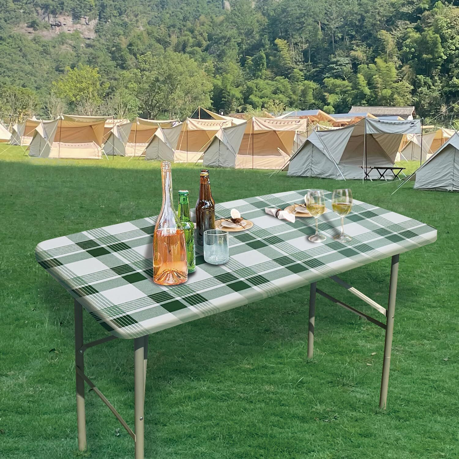 Nlmuvw Rectangle Vinyl Tablecloth With Flannel Backing 30 X 72 Inch, 100% Waterproof Oil Proof Check Pvc Table Cloth Wipe Clean Table Cover For Party And Outdoor