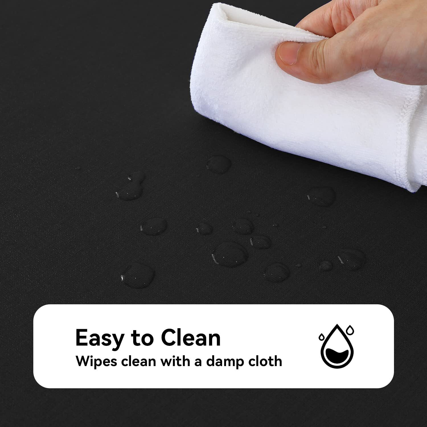 Romanstile 100% Waterproof Pvc Tablecloth, Square Oil Spill Proof Stain Resistant Vinyl Table Cloth, Wipe Clean Plastic Table Covers For Kitchen/Dining/Parties - 54 X 54 Inch, Black