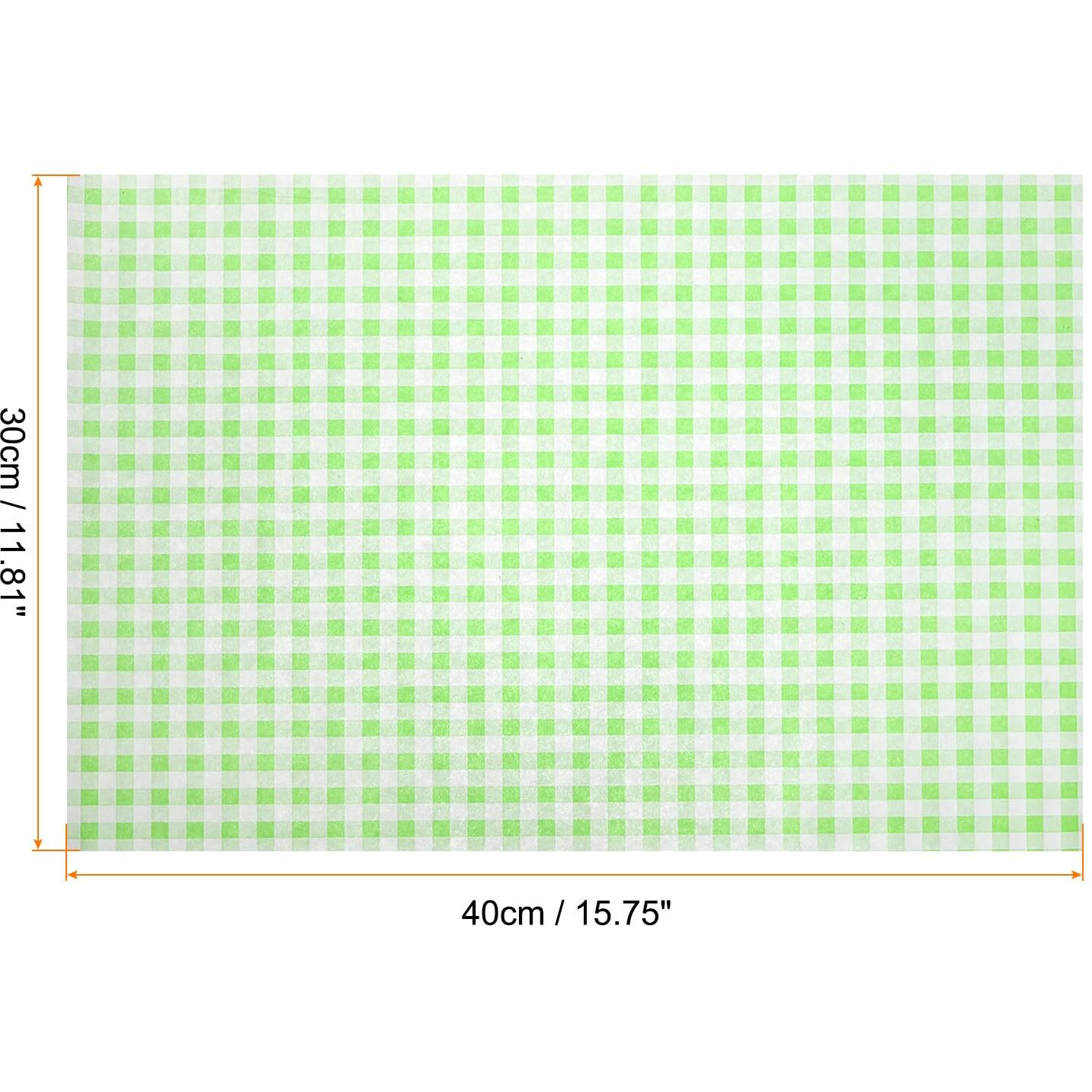 Harfington 100Pcs Square Checkered Wax Paper Sheets 15.75"" X 11.81"" Oil-Absorbing Dry Food Wrapping Paper For Sandwich Baking Paper Liners Picnic Basket Bread Hamburger Wrap Kitchen, Green