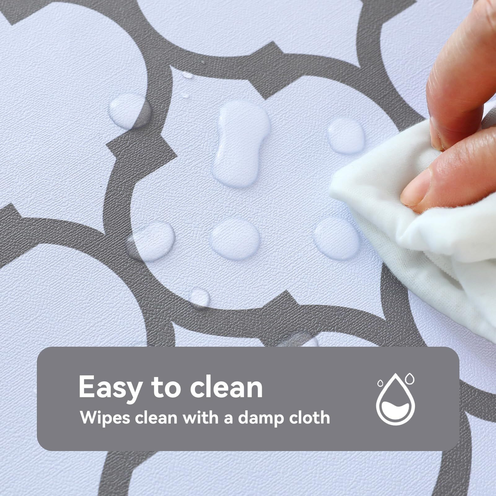 Romanstile Rectangle Plastic Tablecloth, 100% Waterproof Oil-Proof Checkered Pvc Table Cloth, Heavy Duty Vinyl Table Cover For Dining, Camping, Picnic, Outdoor - 54 X 120 Inch, Moroco White