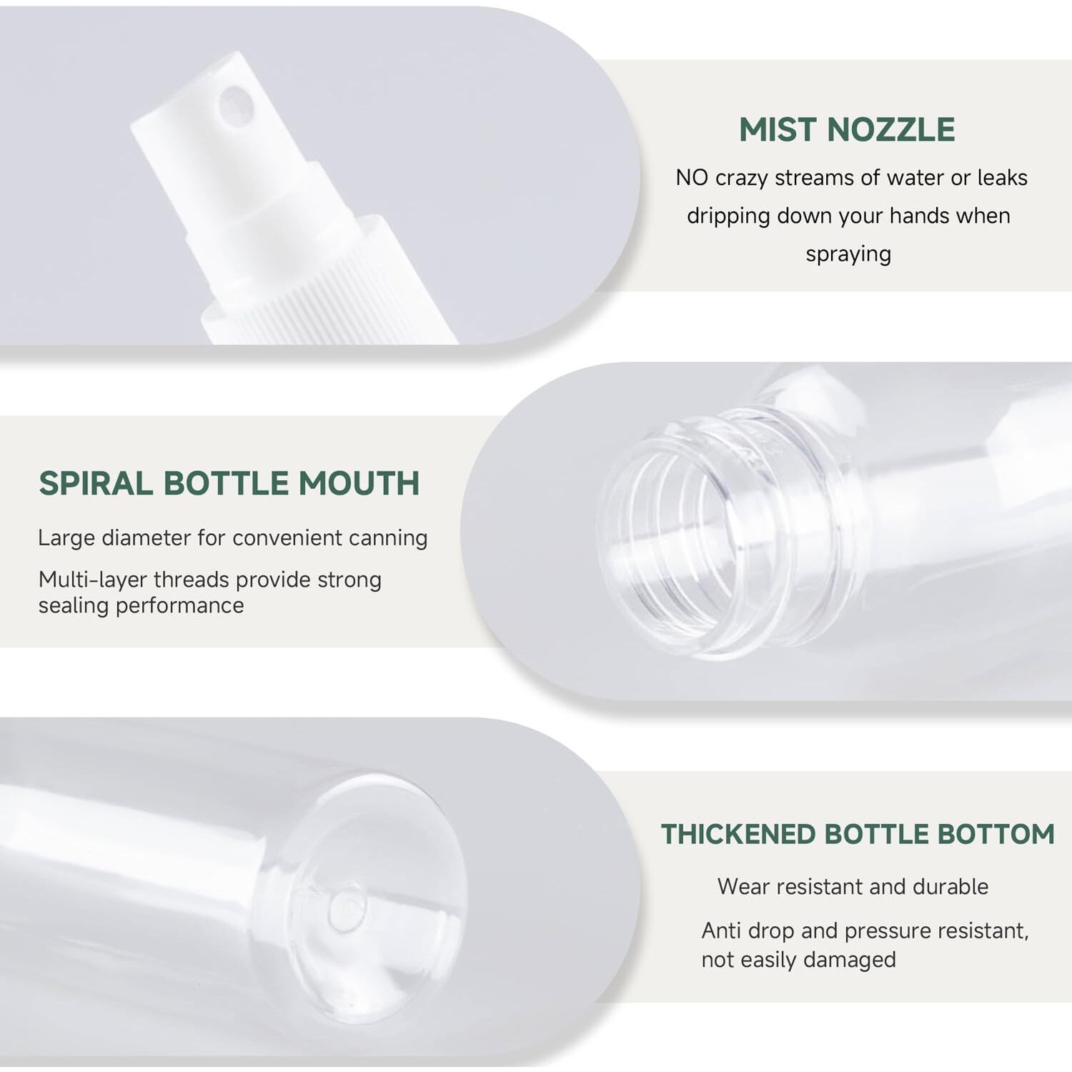 Zizemoja 2Oz 3 Pack Small Spray Bottle 60Ml, Clear Plastic Travel Spray Bottle, Empty Mini Sprayer Bottles For Face, Toner, Liquids, Essential Oils With Labels