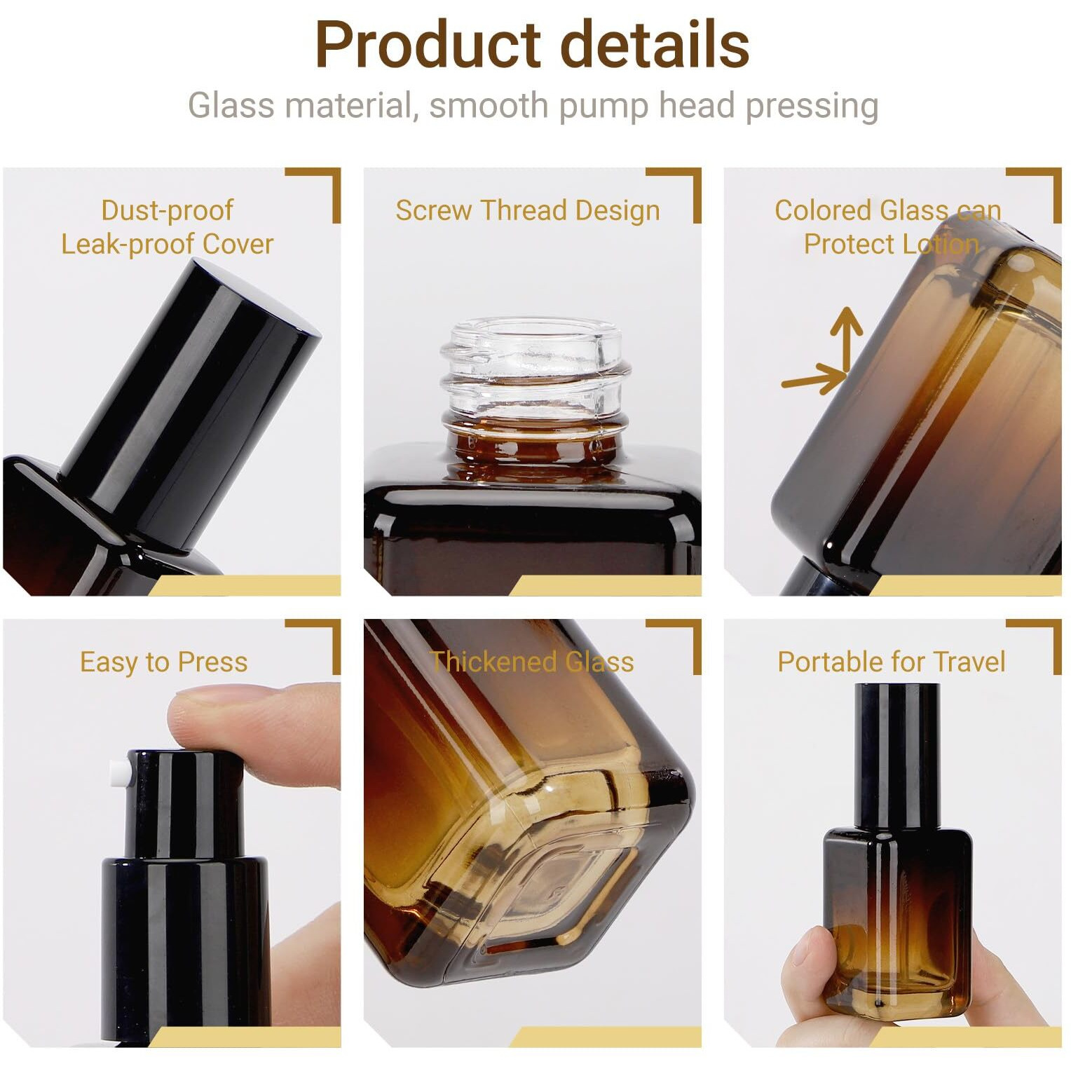 Segbeauty 1Oz Glass Spray Bottles,30Ml Lotions Bottle Empty Travel Atomizer Refillable,2 Pcs Plastic Pump Glass Creams Containers Gradient Brown Essential Oil Spray Bottle Travel For Toiletries