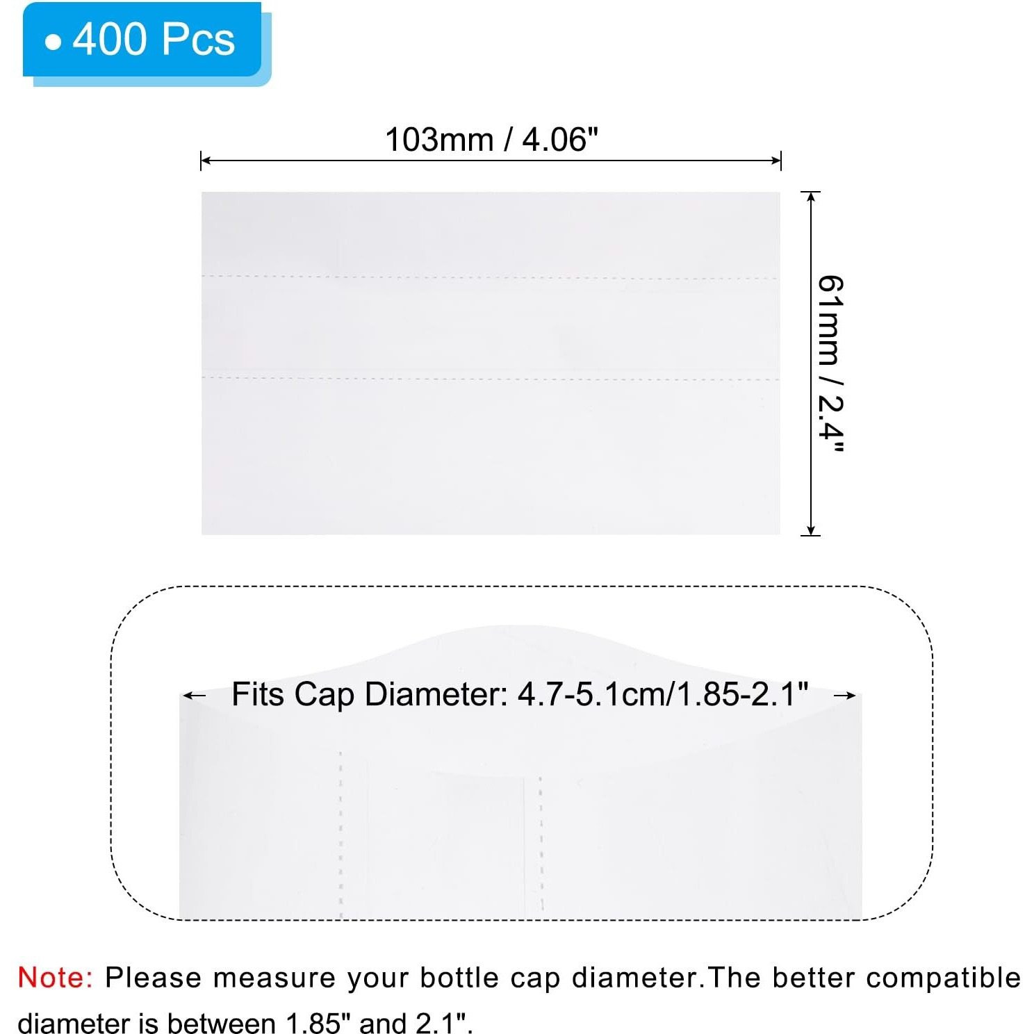 Patikil 61X103Mm Pvc Perforated Shrink Bands, 400Pcs Heat Shrink Seal Wrap Fit For 50Ml Essential Oil Bottles Jars Cans Tins Fit For 2.9-3Inch Cap Diameter, Clear