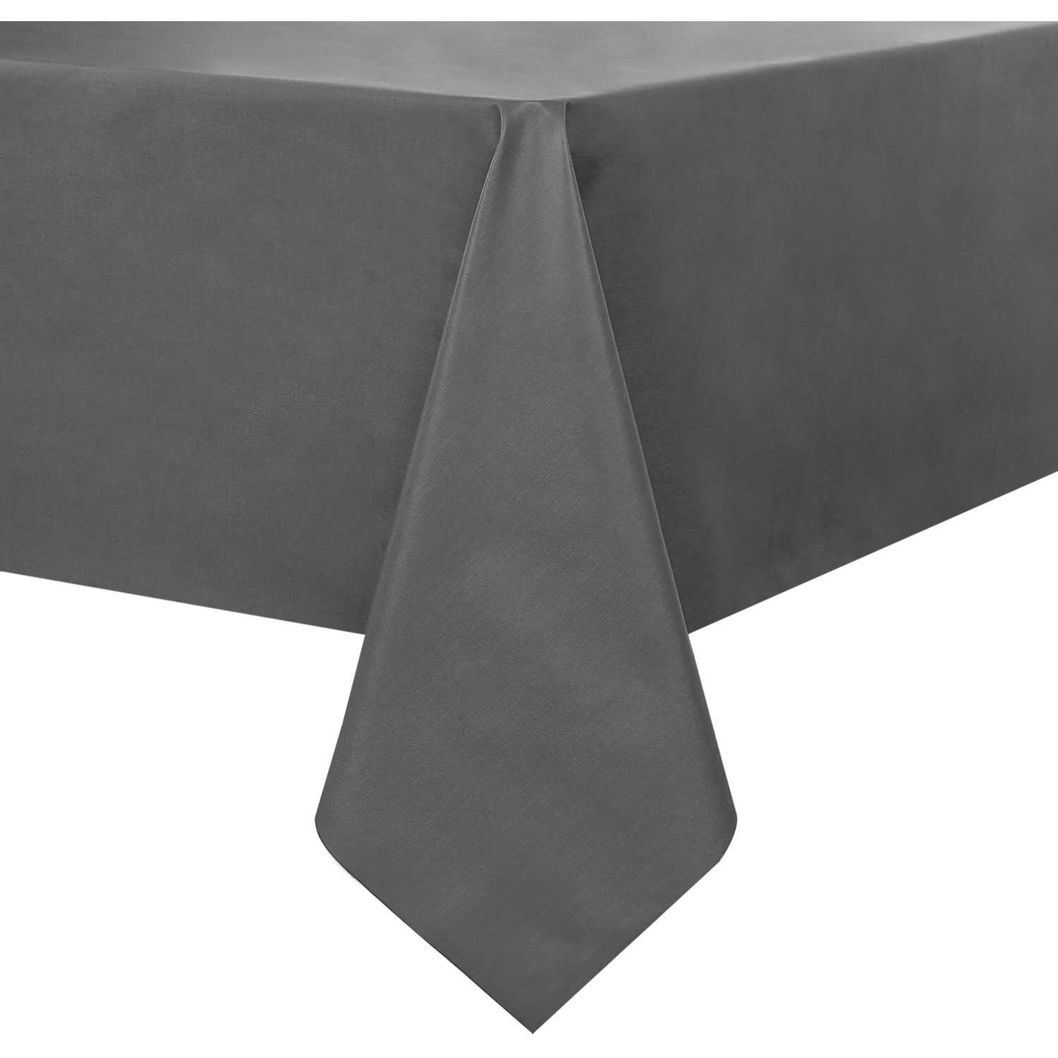 Romanstile 100% Waterproof Pvc Tablecloth, Square Oil Spill Proof Stain Resistant Vinyl Table Cloth, Wipe Clean Plastic Table Covers For Kitchen/Dining/Parties - 54 X 54 Inch, Dark Grey