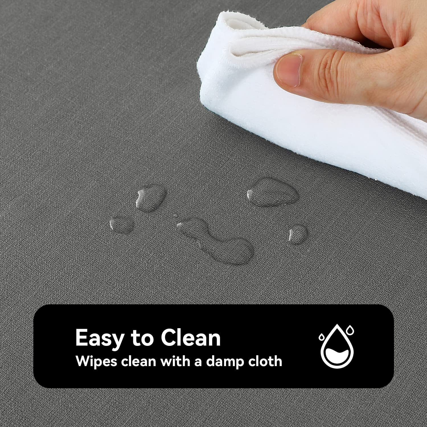 Romanstile 100% Waterproof Pvc Tablecloth, Square Oil Spill Proof Stain Resistant Vinyl Table Cloth, Wipe Clean Plastic Table Covers For Kitchen/Dining/Parties - 54 X 54 Inch, Dark Grey