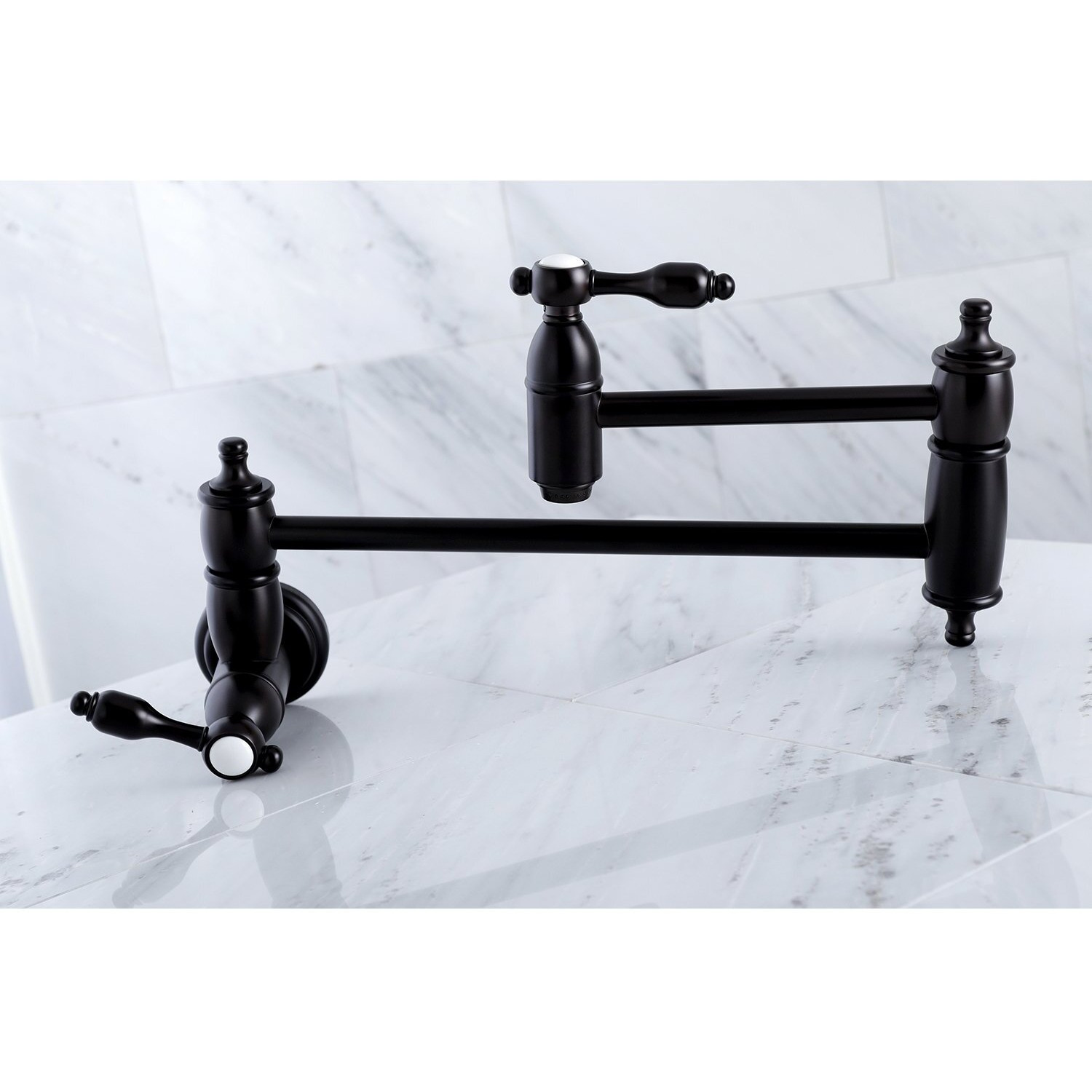Kingston Brass Ks3105Tal Tudor Wall Mount Pot Filler Kitchen Faucet, Oil Rubbed Bronze