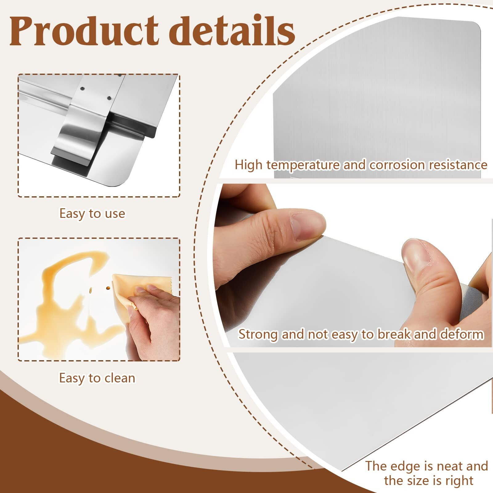 2 Packs Stainless Steel Fryer Splash Guard Commercial Splatter Guard Side Stove Splash Guard For Stop Oil From Splattering (20-1/2)