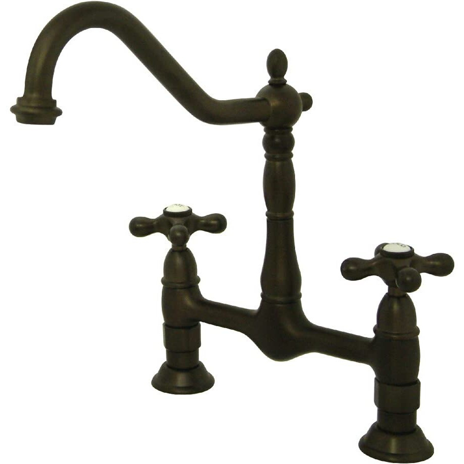 Kingston Brass Ks1175Ax Heritage Bridge Kitchen Faucet, 13 X 8 X 2.13, Oil Rubbed Bronze