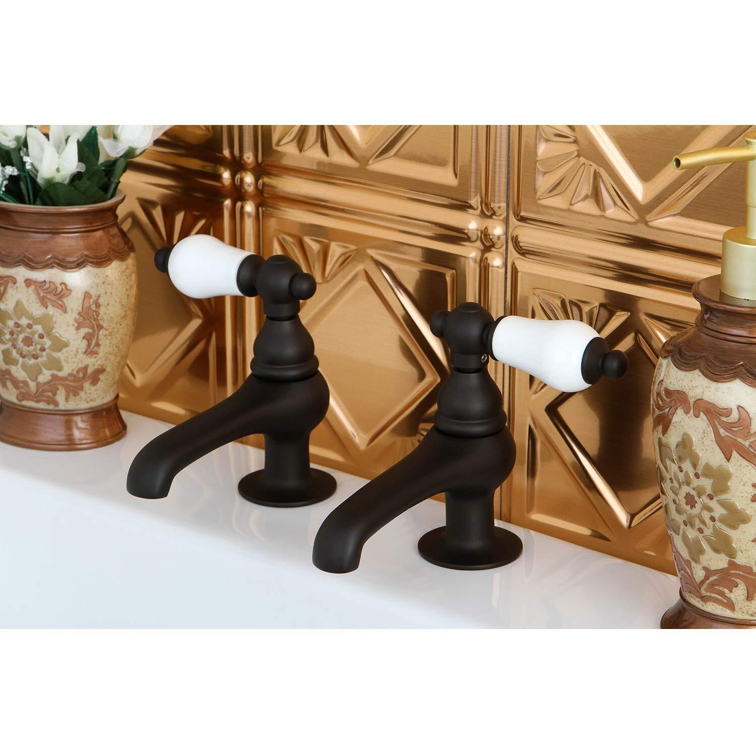 Kingston Brass Cc5L5 Vintage Basin Faucet (1) Ccpl2Csc (1) Ccpl2Csh, 4.06 X 3 X 1.75, Oil Rubbed Bronze