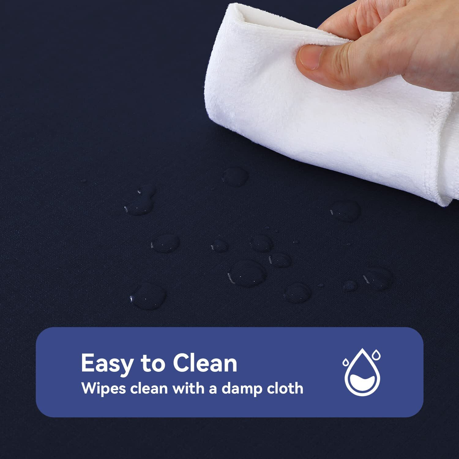 Romanstile 100% Waterproof Pvc Tablecloth, Rectangle Oil Spill Proof Stain Resistant Vinyl Table Cloth, Wipe Clean Plastic Table Covers For Kitchen/Dining/Parties - 60 X 120 Inch, Navy Blue