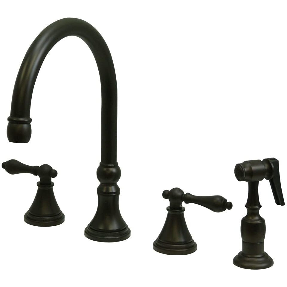 Kingston Brass Ks2795Albs Governor Widespread Kitchen Faucet, 8-1/4"" Spout Reach, Oil-Rubbed Bronze