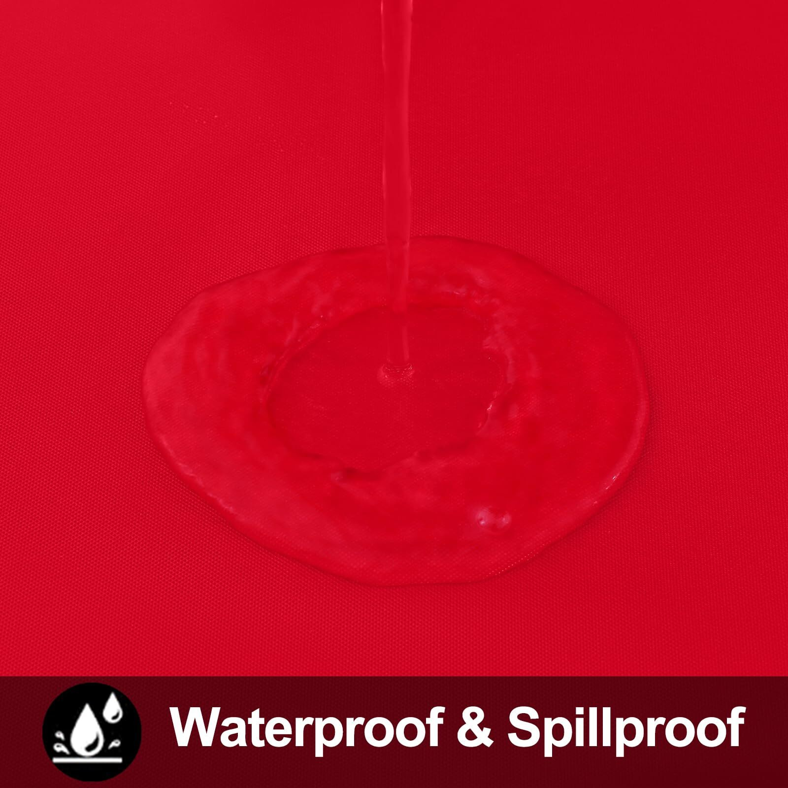 Smiry Rectangle Table Cloth 60X84 Inch, Waterproof Wipeable Vinyl Tablecloths Protector, Oil Spill Proof Plastic Table Cover For Dining, Banquet, Christmas And New Year Parties, Red