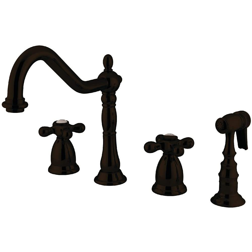 Kingston Brass Ks1795Axbs Heritage Widespread Kitchen Faucet, 12.38 X 8.56 X 2, Oil Rubbed Bronze