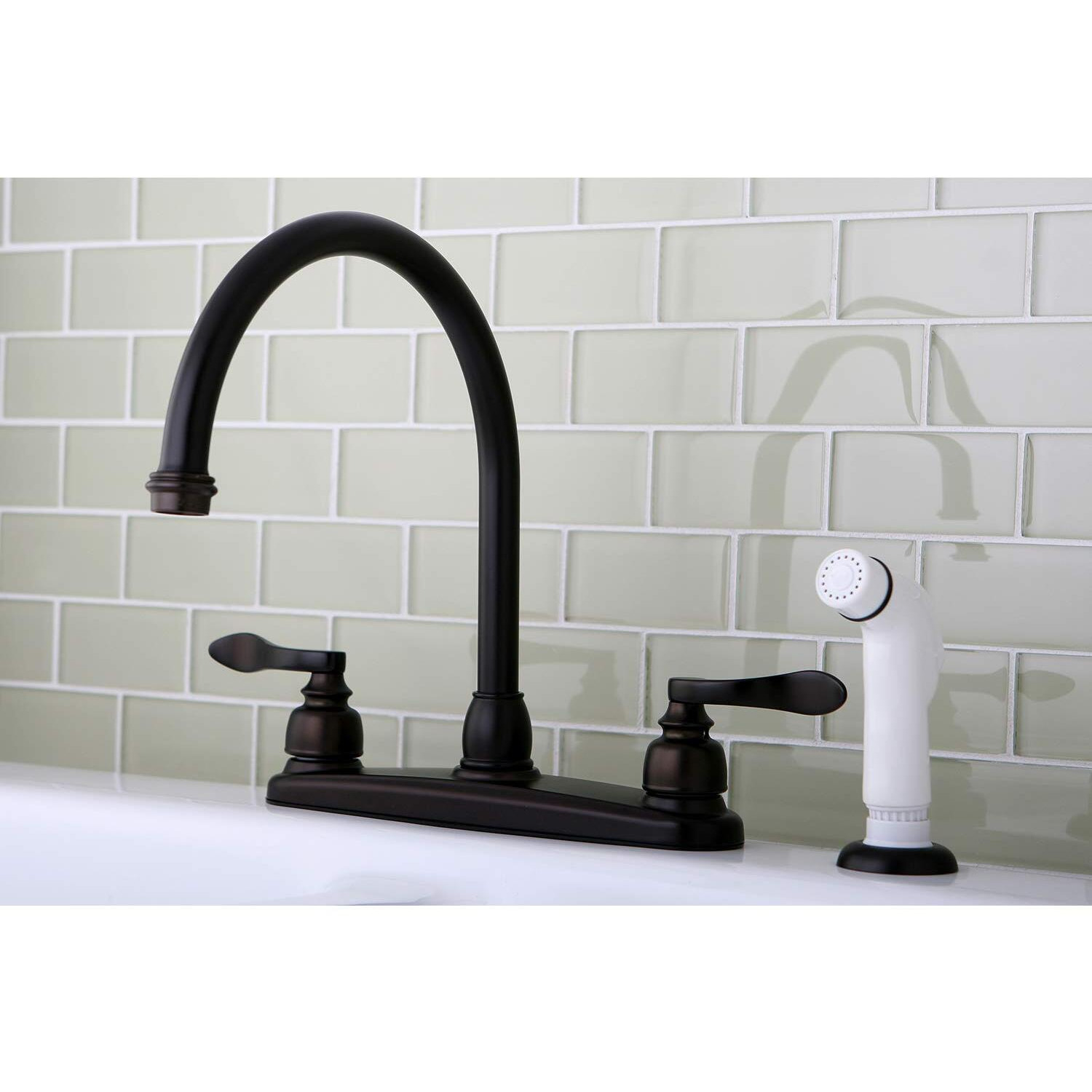 Kingston Brass Kb8795Nfl Nuwave French 8"" Centerset Kitchen Faucet, 10.75 X 10 X 2.25, Oil Rubbed Bronze
