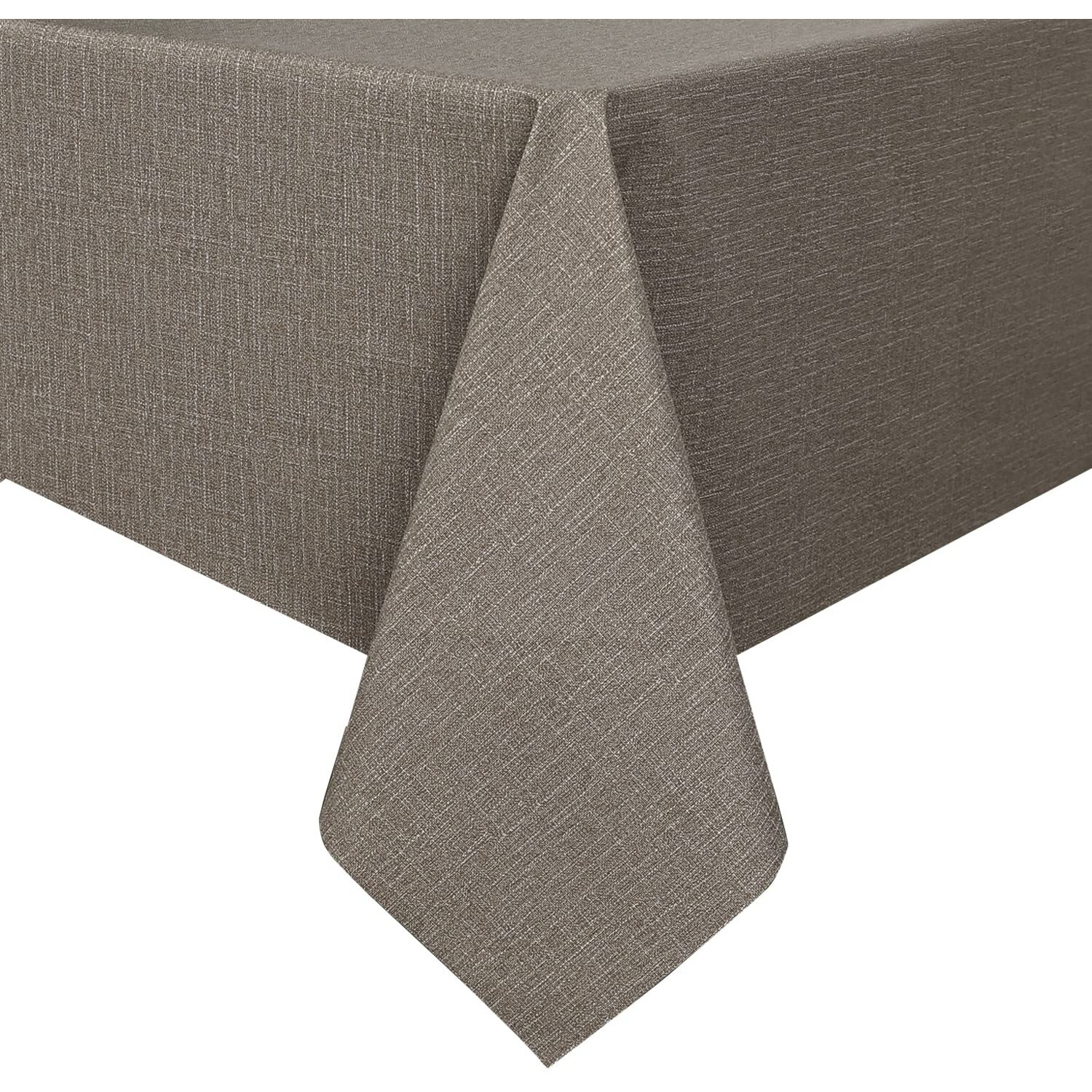 Romanstile 100% Waterproof Pvc Tablecloth, Rectangle Oil Spill Proof Stain Resistant Vinyl Table Cloth, Wipe Clean Plastic Table Covers For Kitchen/Dining/Parties - 54 X 78 Inch, Brown