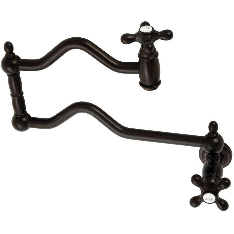 Kingston Brass Ks2105Ax Heritage Pot Filler, Oil Rubbed Bronze