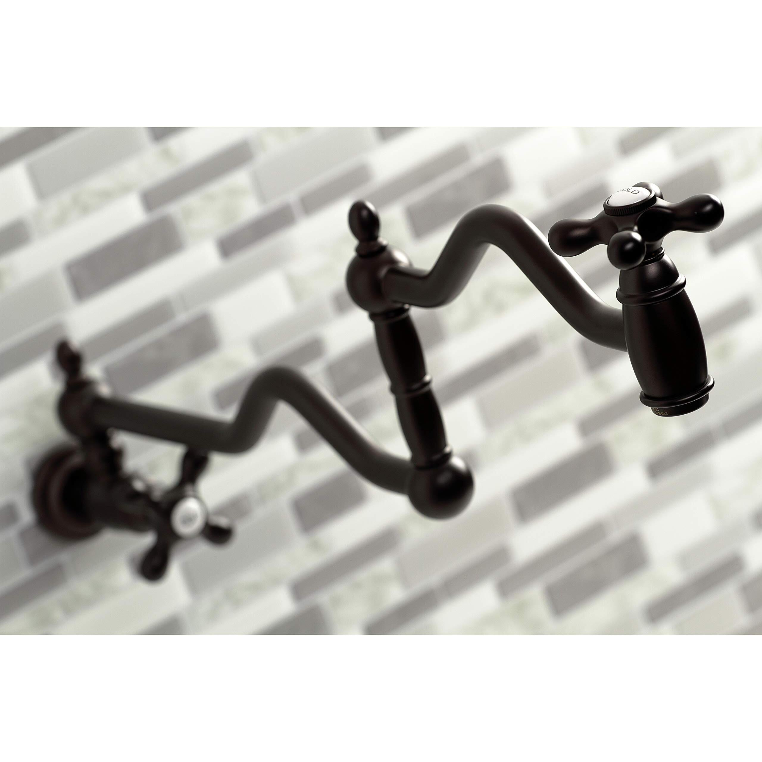 Kingston Brass Ks2105Ax Heritage Pot Filler, Oil Rubbed Bronze