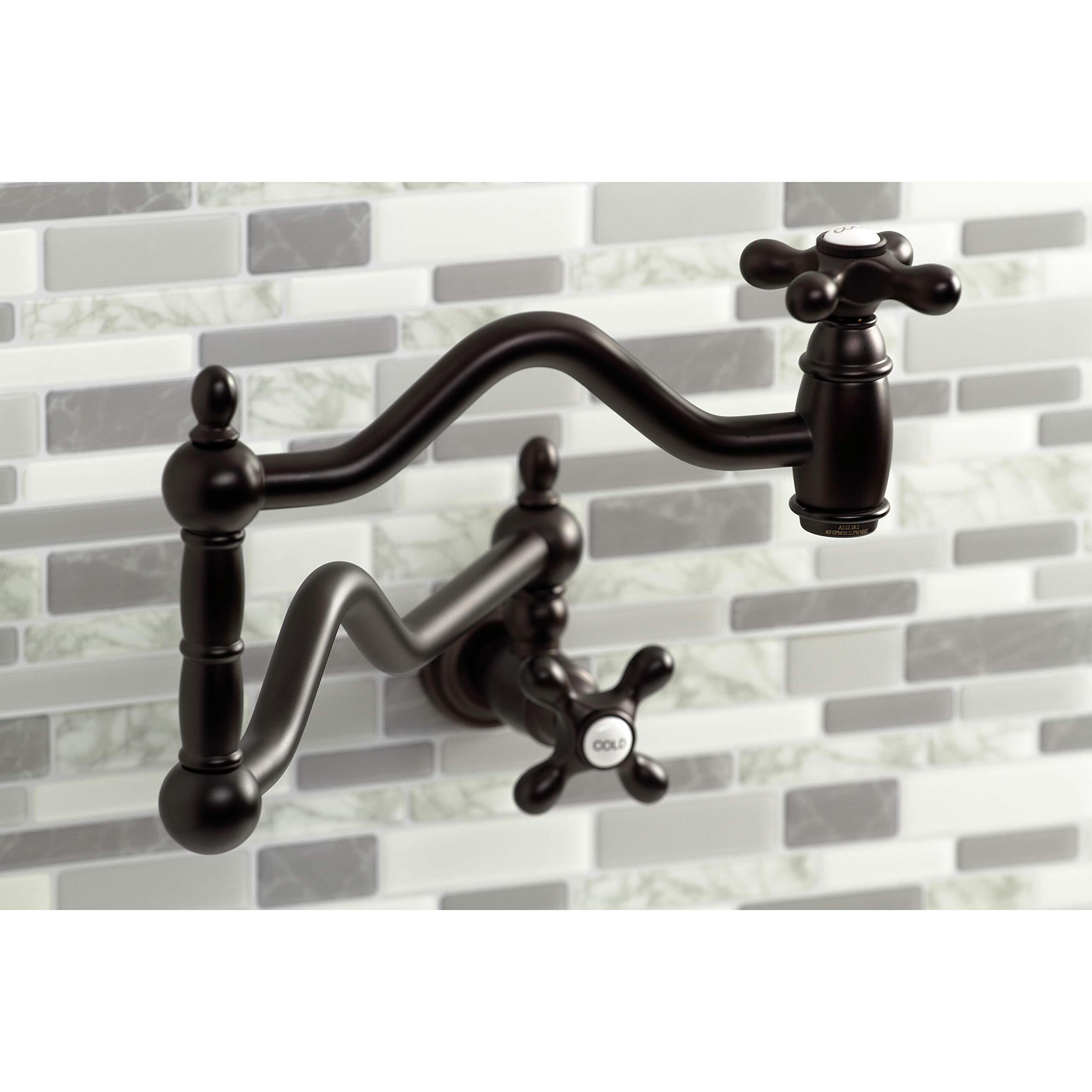 Kingston Brass Ks2105Ax Heritage Pot Filler, Oil Rubbed Bronze