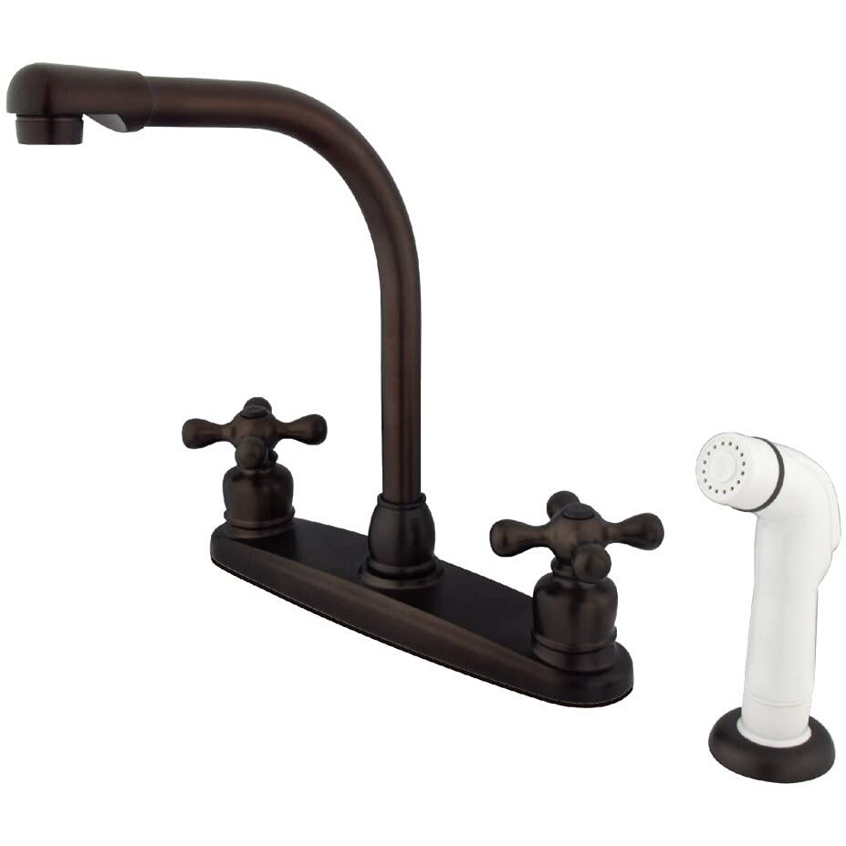 Kingston Brass Kb715Ax Victorian 8"" Centerset Kitchen Faucet, Oil Rubbed Bronze
