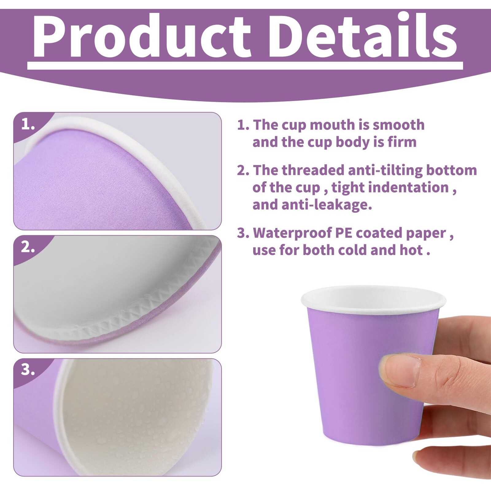 Giwrmu 100 Pack 3 Oz Paper Cups, Disposable 3 Oz Bathroom Cups, Mouthwash Paper Cups For Mouthwash, Snack Cups, Espresso Cups Suitable For Home, Party, Picnic