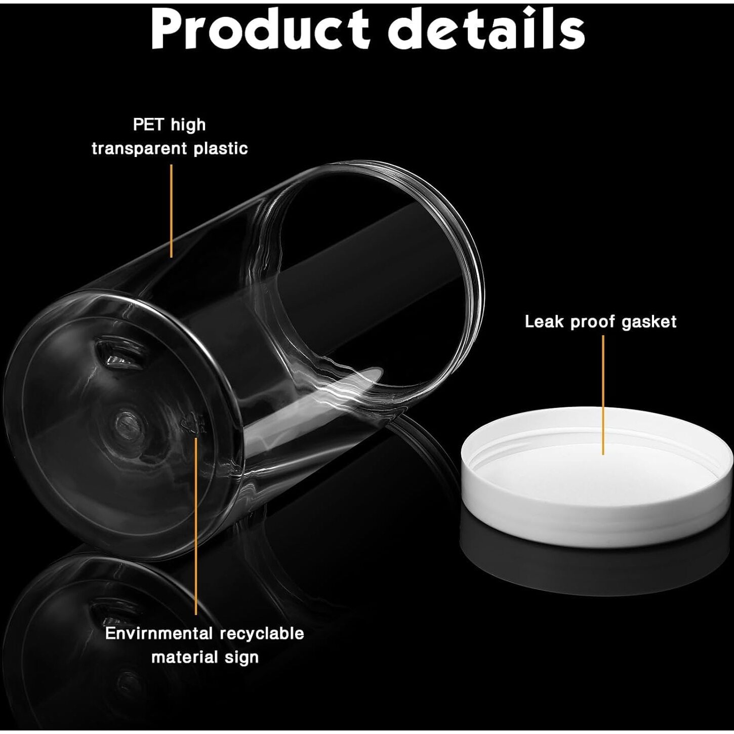 Satinior 24 Pieces Empty Clear Plastic Jars With Lids Round Storage Containers Wide Mouth For Beauty Product Cosmetic Cream Lotion Liquid Butter Craft And Food(Clear Lid,32 Oz)