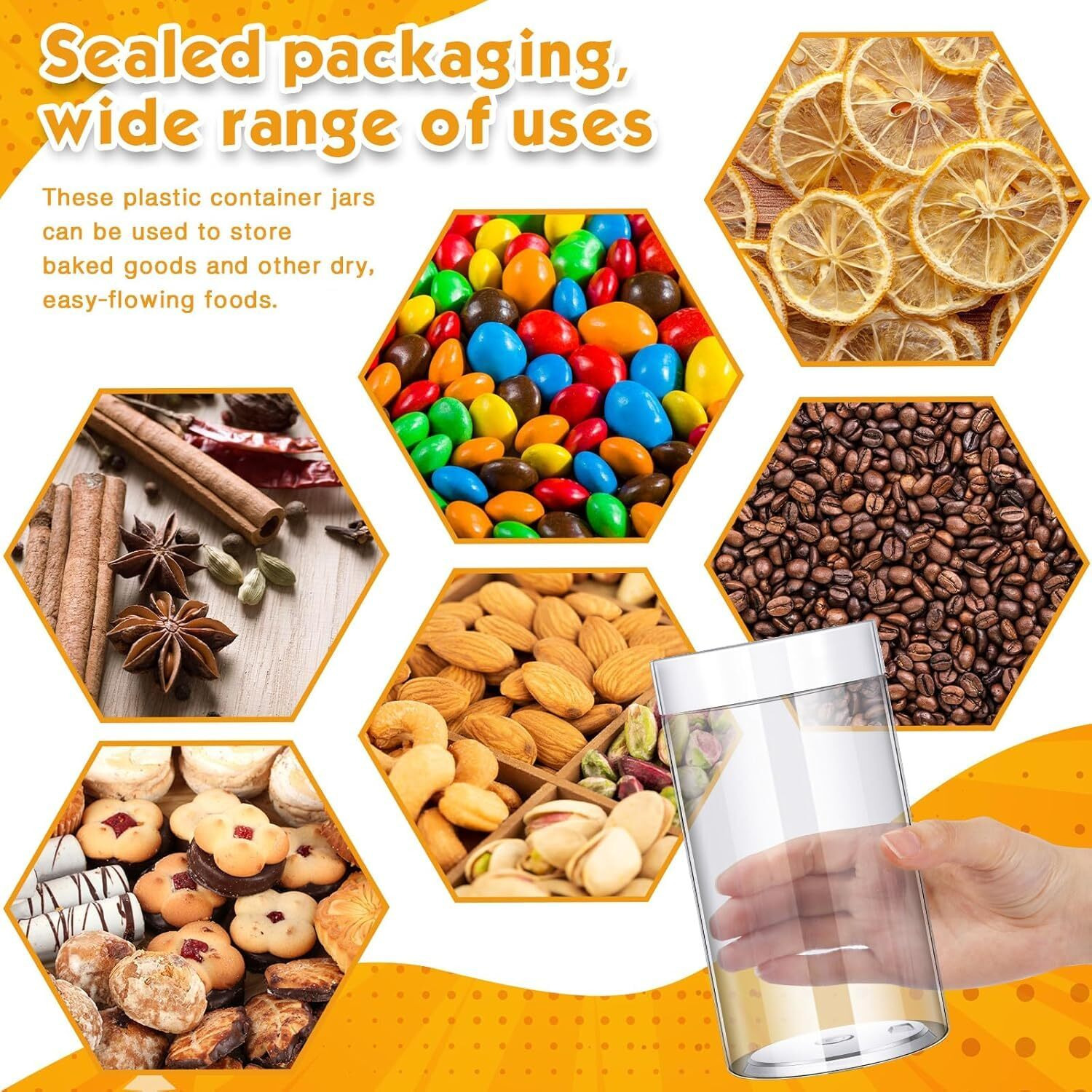 Satinior 24 Pieces Empty Clear Plastic Jars With Lids Round Storage Containers Wide Mouth For Beauty Product Cosmetic Cream Lotion Liquid Butter Craft And Food(Clear Lid,32 Oz)