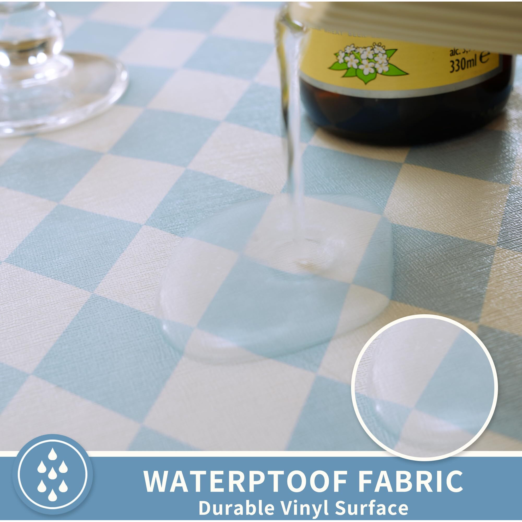 Homoheini Rectangle Table Cloth,100% Waterproof Tablecloth Oil Proof Spill Proof Vinyl Table Cloth, Wipe Clean Plastic Table Cover For Dining, Camping, Indoor And Outdoor 54"" X 78"",Blue Checkered