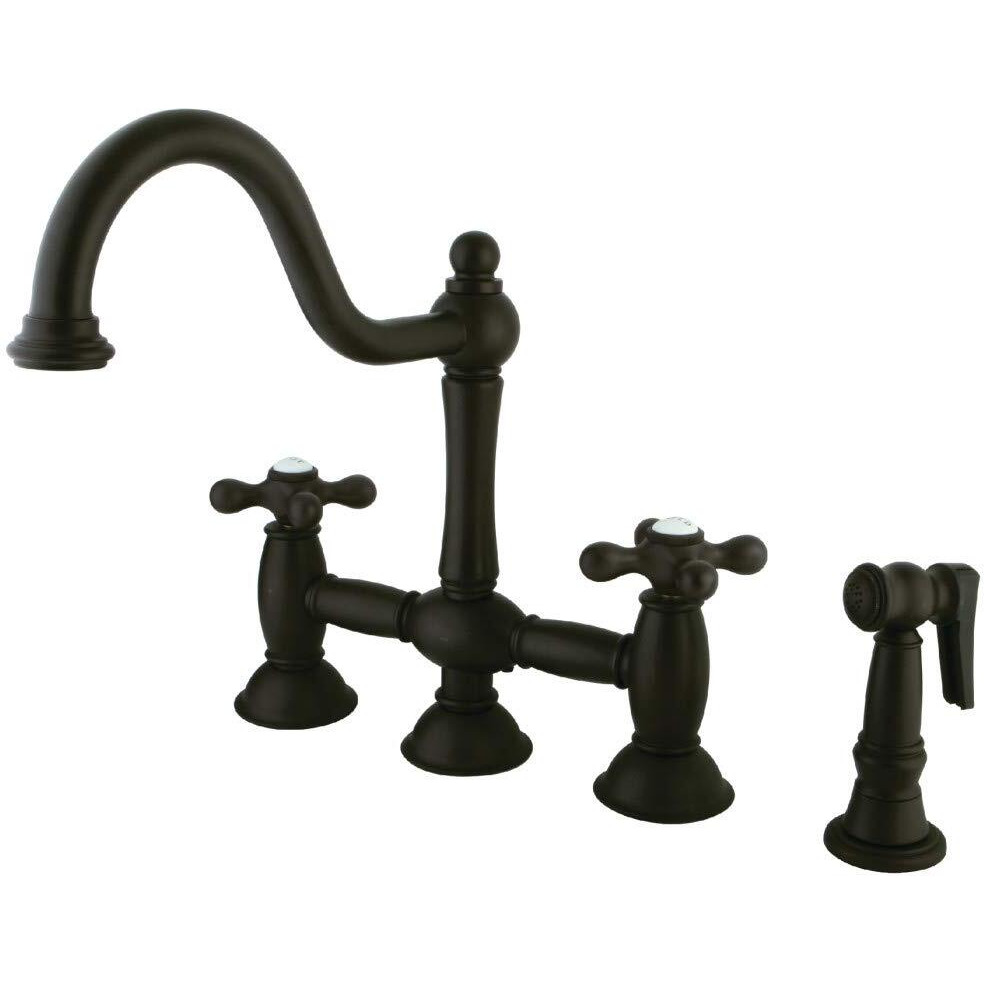 Kingston Brass Ks3795Axbs Bridge Kitchen Faucet, 9-Inch, Oil Rubbed Bronze