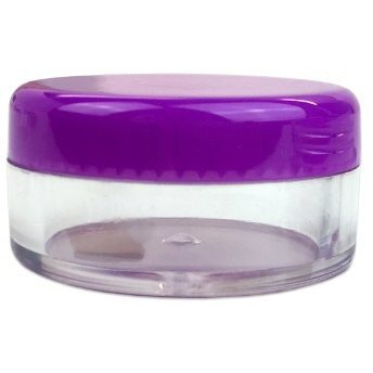 Beauticom 15 Gram/15Ml Empty Clear Small Round Travel Container Jars With Lids For Make Up Powders, Eyeshadow Pigments, Lotions, Creams, Lip Balm, Lip Gloss, Samples (48 Pieces, Purple Lid)