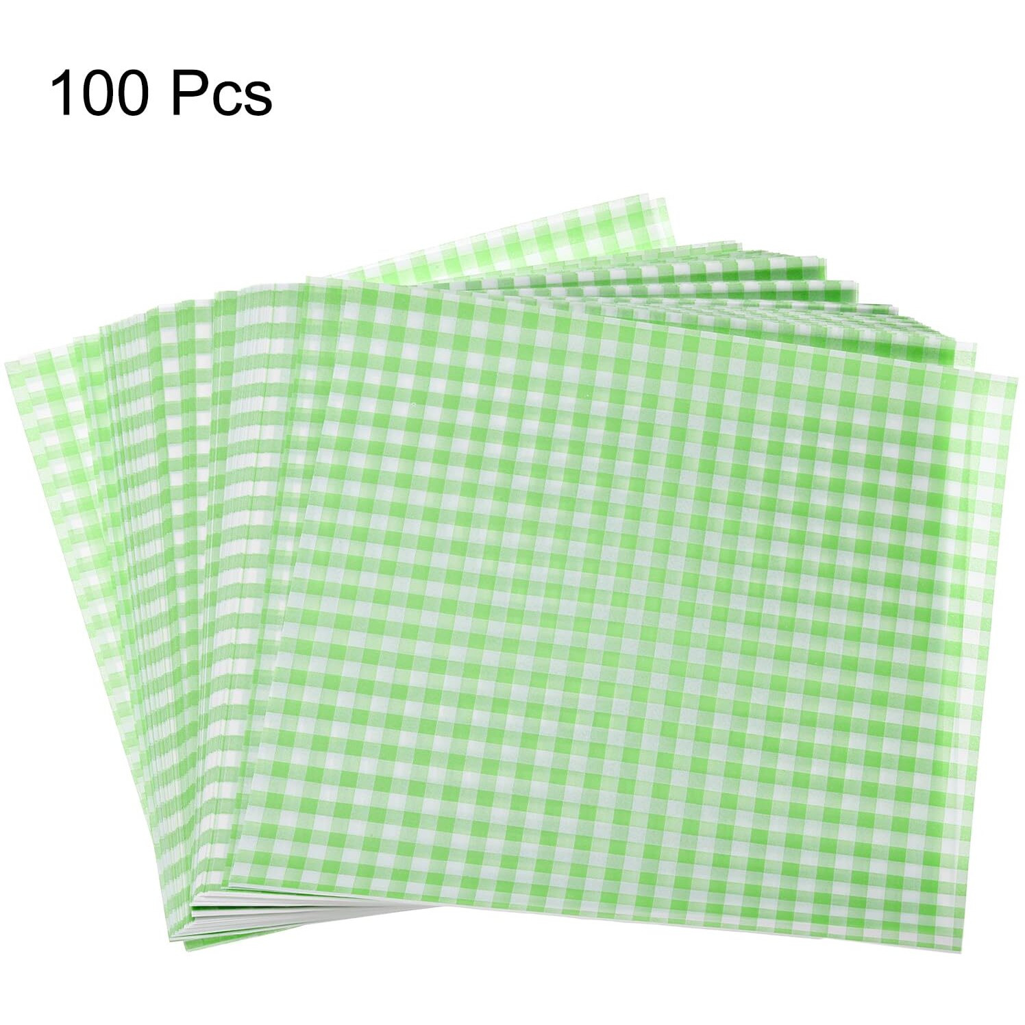 Harfington 100Pcs Square Checkered Wax Paper Sheets, 11.81"" X 11.81"", Oil-Absorbing Dry Food Wrapping Paper For Sandwich, Baking, Picnic, Hamburger, Kitchen