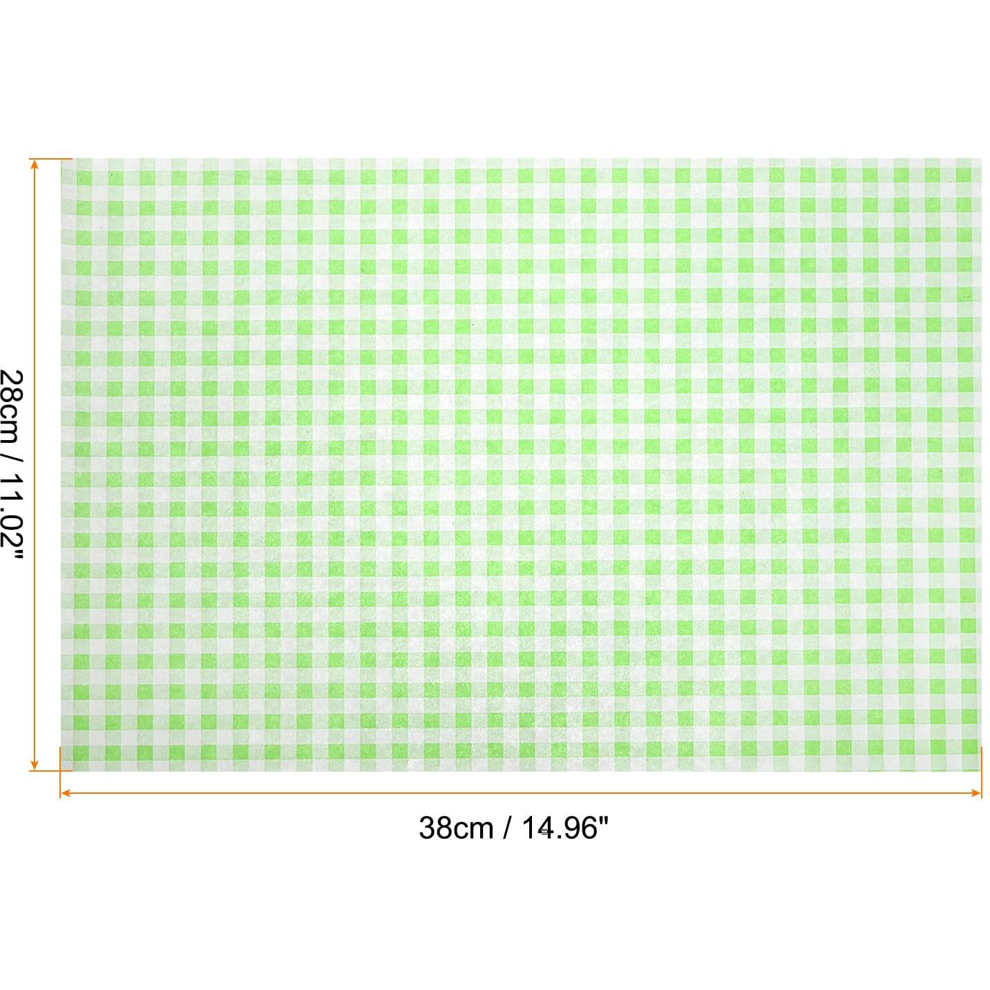 Harfington 100Pcs Square Checkered Wax Paper Sheets 14.96"" X 11.02"" Oil-Absorbing Dry Food Wrapping Paper For Sandwich Baking Paper Liners Picnic Basket Bread Hamburger Wrap Kitchen, Green