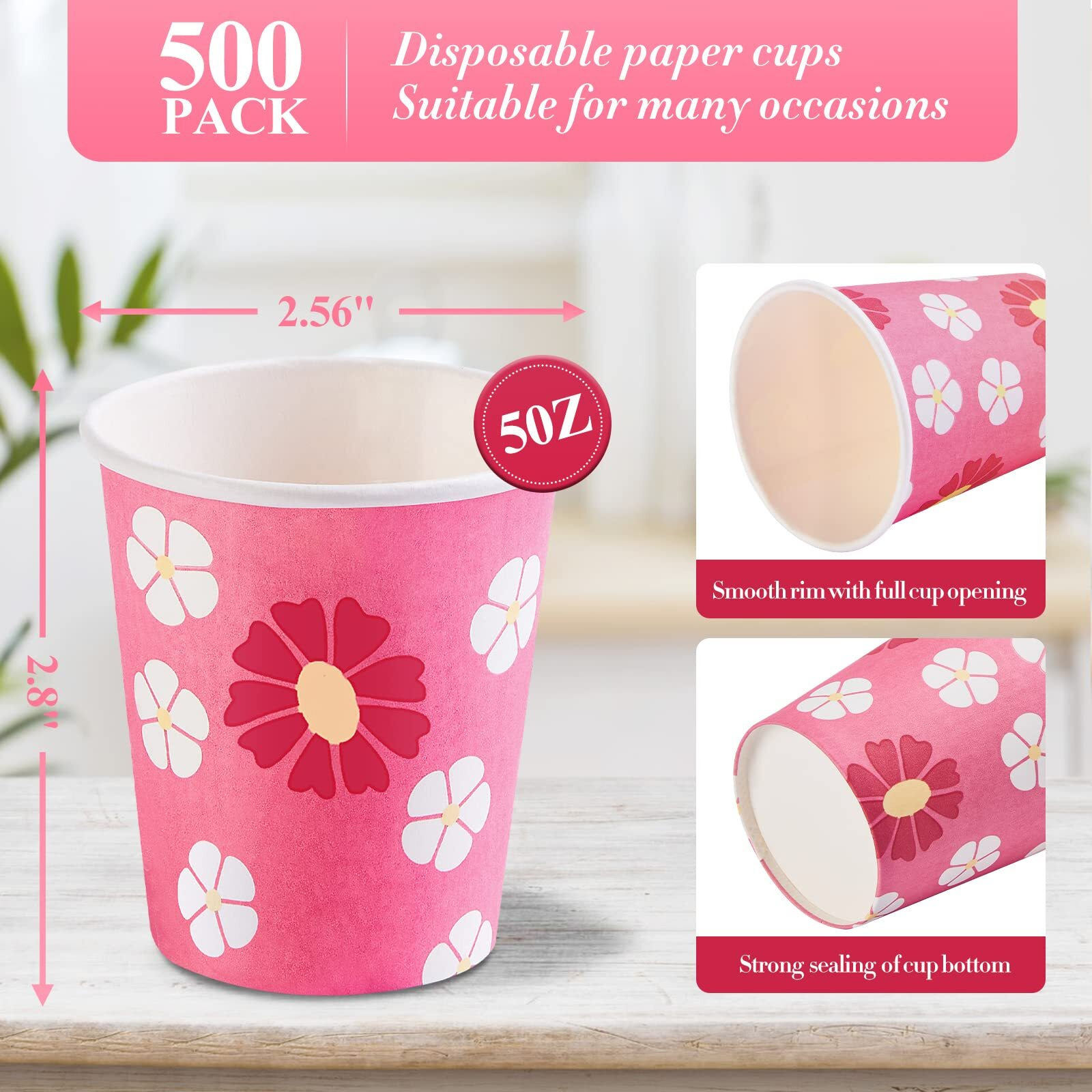 Kgktu 500 Pack 5Oz Disposable Paper Cups, Colorful Small Mouthwash Cups For Parties, Picnics, Barbecues, Travel, Events
