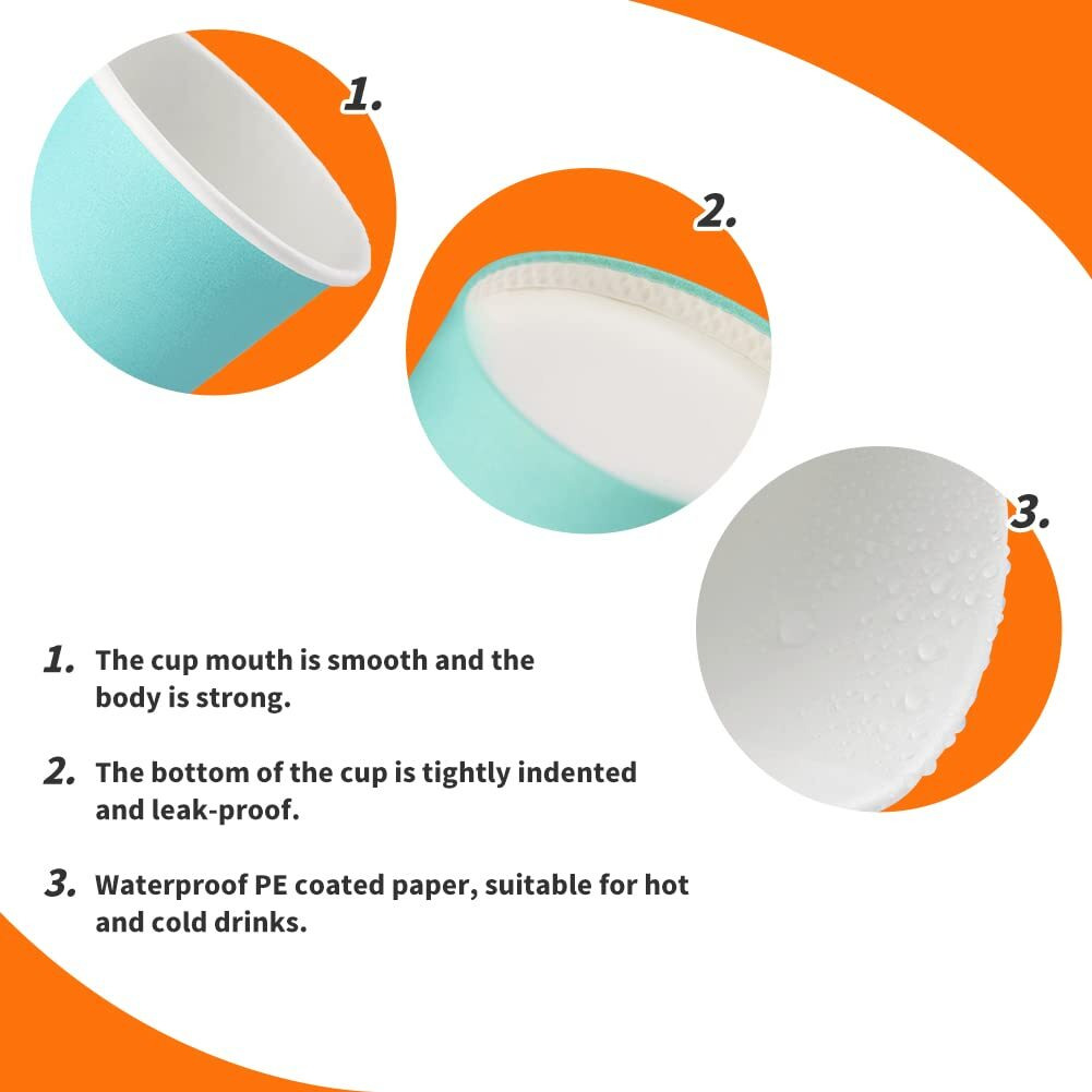 Giwrmu 100 Pack 3 Oz Paper Cups - Disposable Bathroom & Mouthwash Cups, Suitable For Home, Party, Picnic
