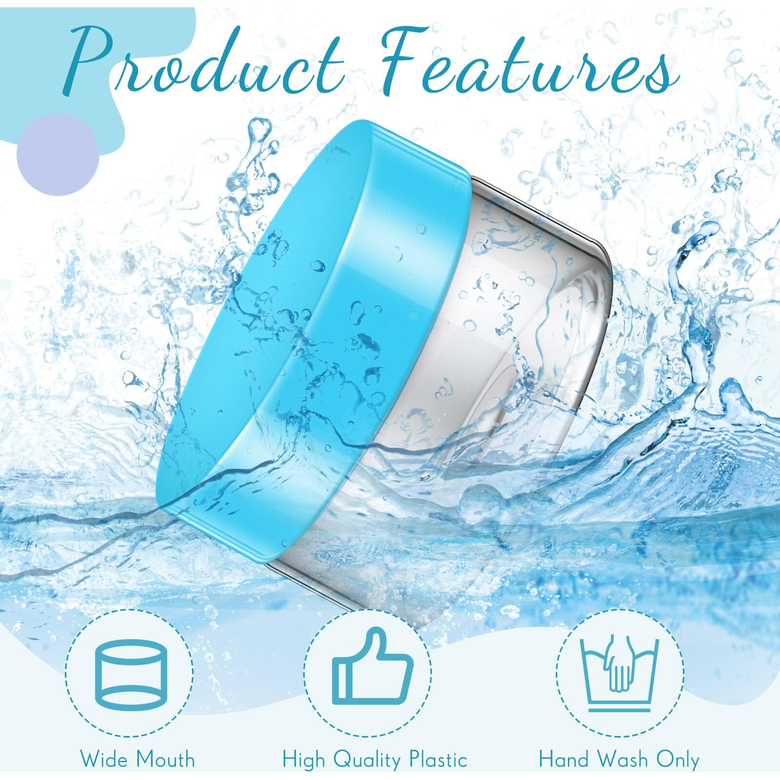Satinior 36 Pieces Plastic Jars With Lids Round Leak Proof Airtight Container Cosmetic Small Empty Jars For Lotions Ointments Travel Toiletries Creams Make Up Storage(1 Oz,Blue)