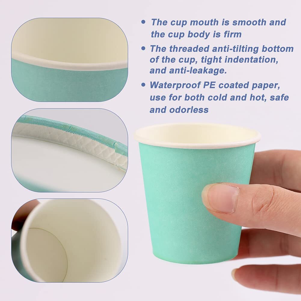 Giwrmu 200 Pack 3 Oz Paper Cups, Disposable Bathroom Cups 3 Oz, Snack Paper Cups For Mouthwash, Perfect For Bathroom, Mouthwash, Party Snacks