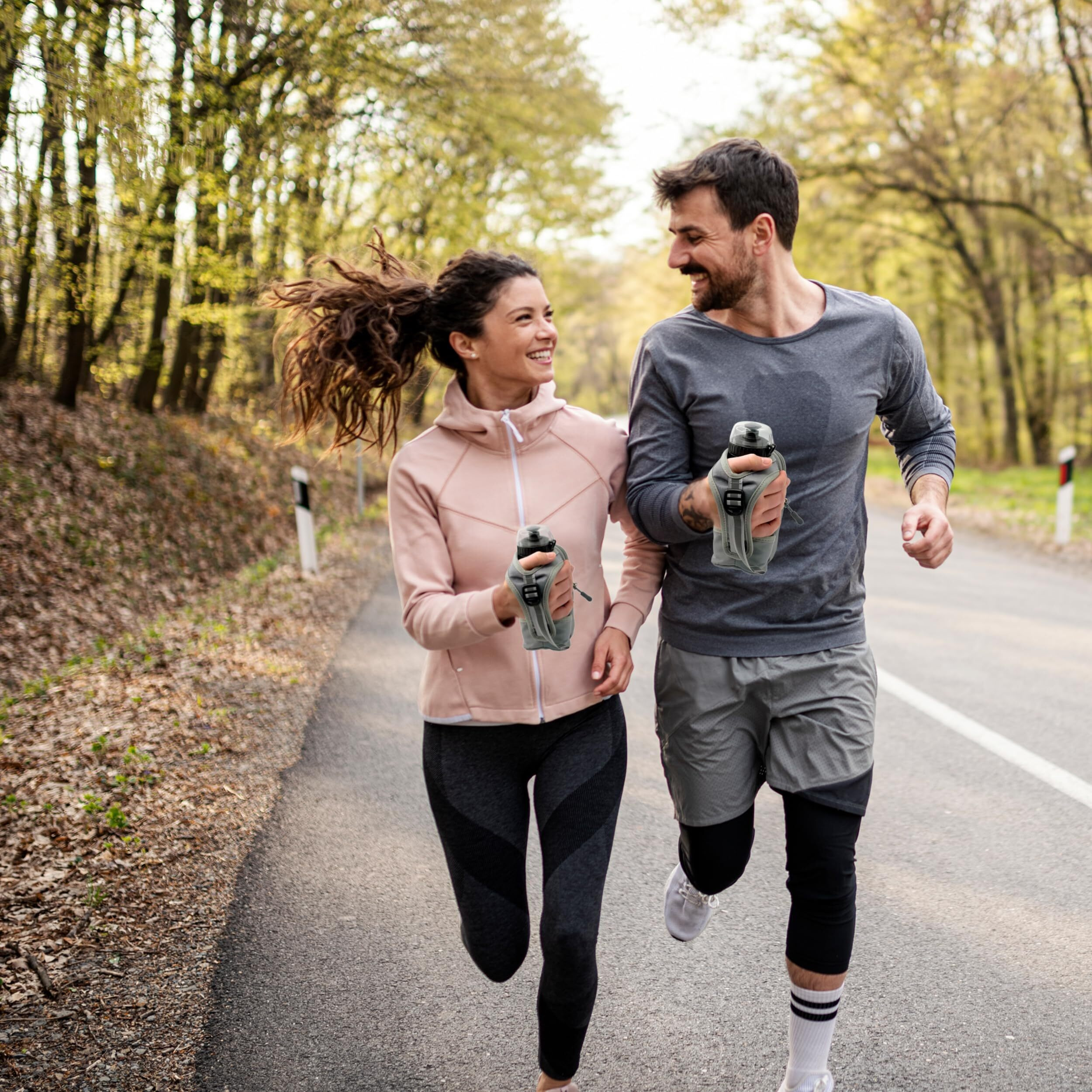 Vykaa Handheld Running Water Bottle (17Oz) | Water Bottle Phone Holder | Secure Seal & Non-Slip Rubber Grip | Phone Holder For Running | Hydration Bottle | Running Water Bottle Hand