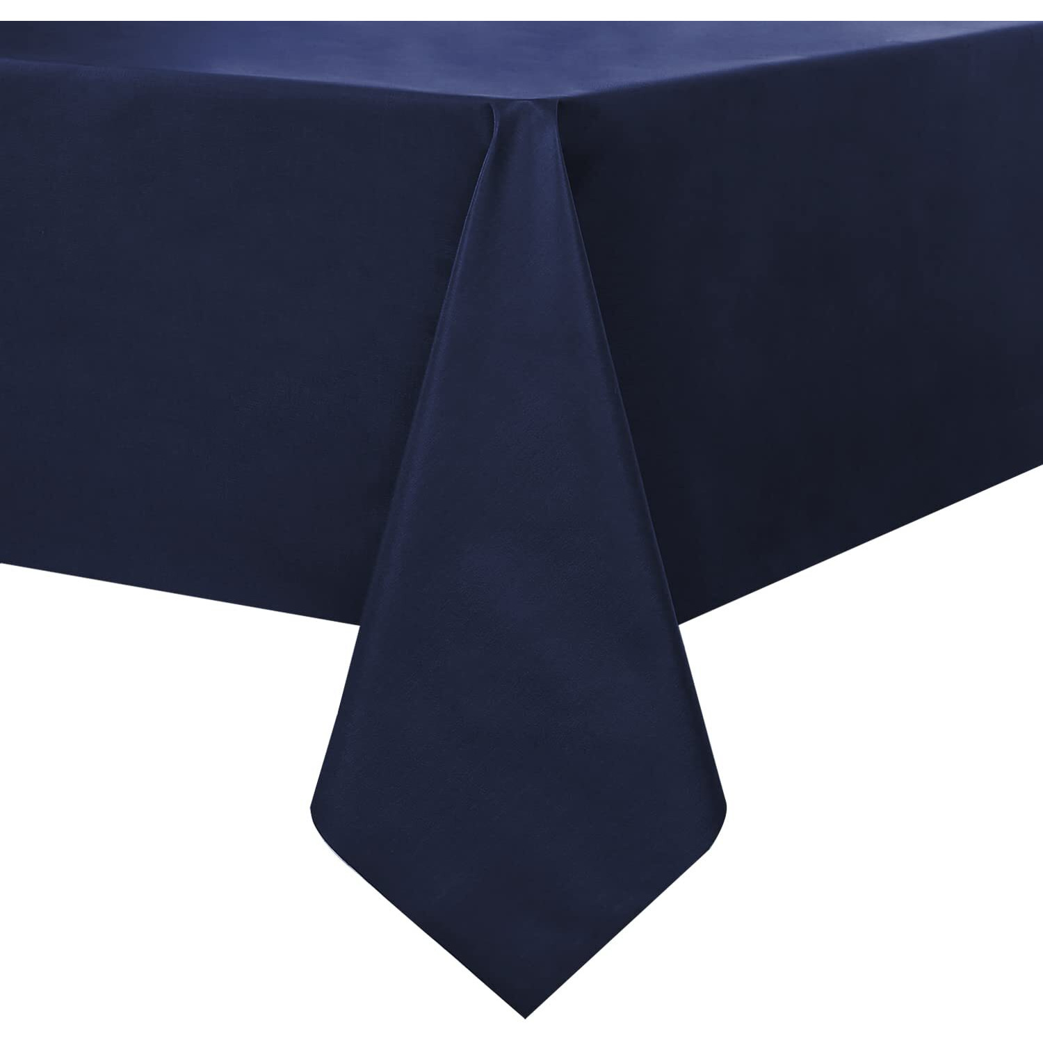 Romanstile 100% Waterproof Pvc Tablecloth, Rectangle Oil Spill Proof Stain Resistant Vinyl Table Cloth, Wipe Clean Plastic Table Covers For Kitchen/Dining/Parties - 54 X 120 Inch, Navy Blue
