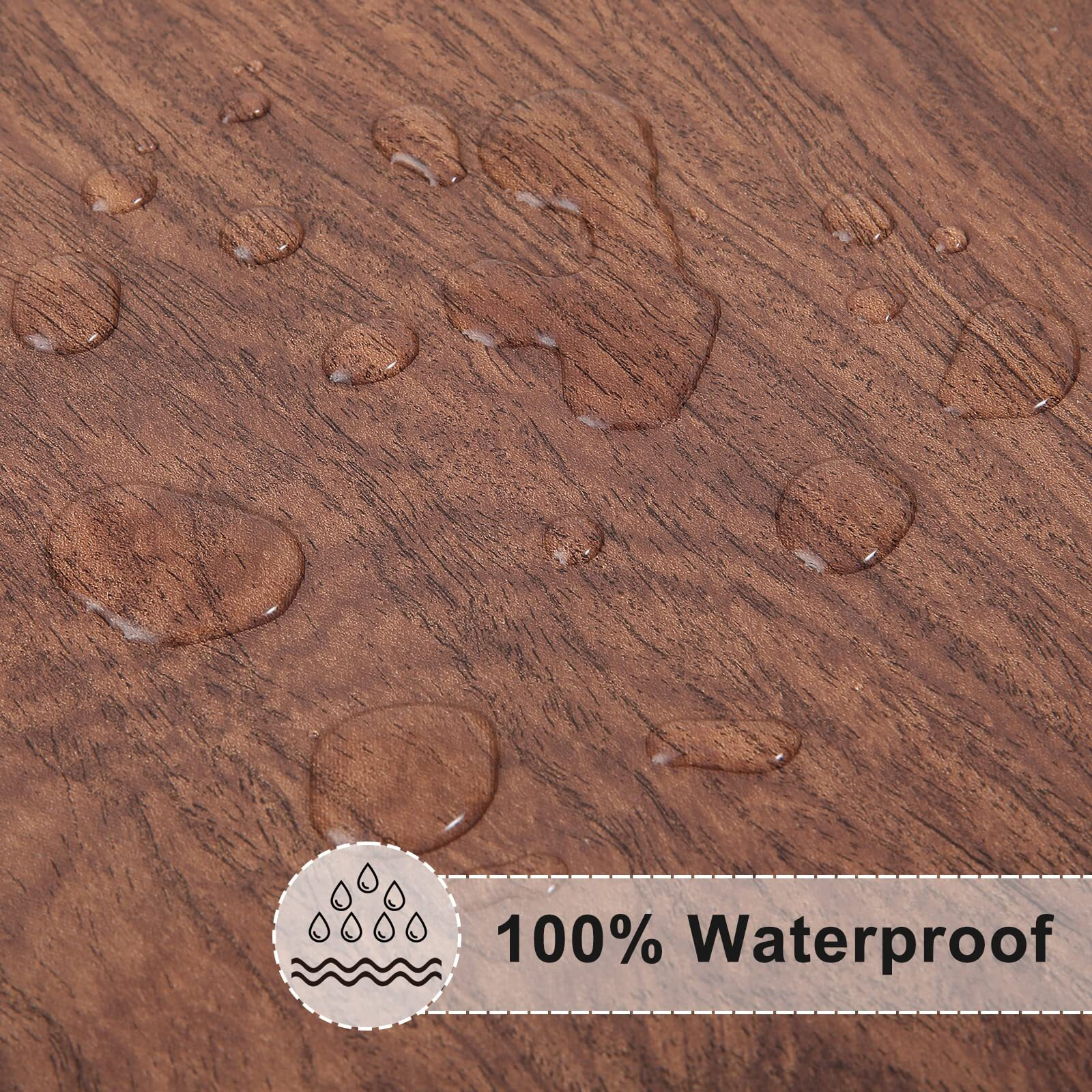 Misaya Round Fitted Tablecloth With Elastic Edge, 100% Waterproof Oil Proof Plastic Table Cover, Vinyl Flannel Backed Tablecloth Fits 57""-66"" Round Tables For Dinner, Outdoor, Picnic, Oak Wooden Grain