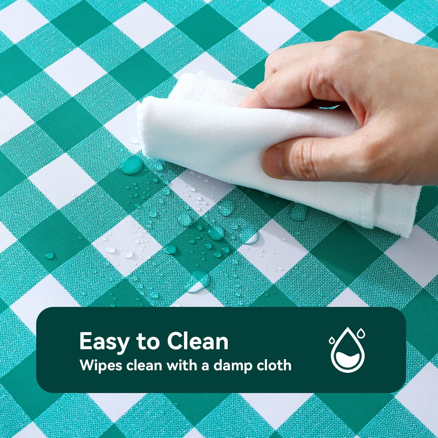 Romanstile Rectanglevinyl Pvc Tablecloth, 100% Waterproof Buffalo Plaid Plastic Table Cloth, Oil Proof Heavy Duty Wipeable Table Covers For Dining/Camping/Picnic/Outdoor - 54 X 108, Teal Green