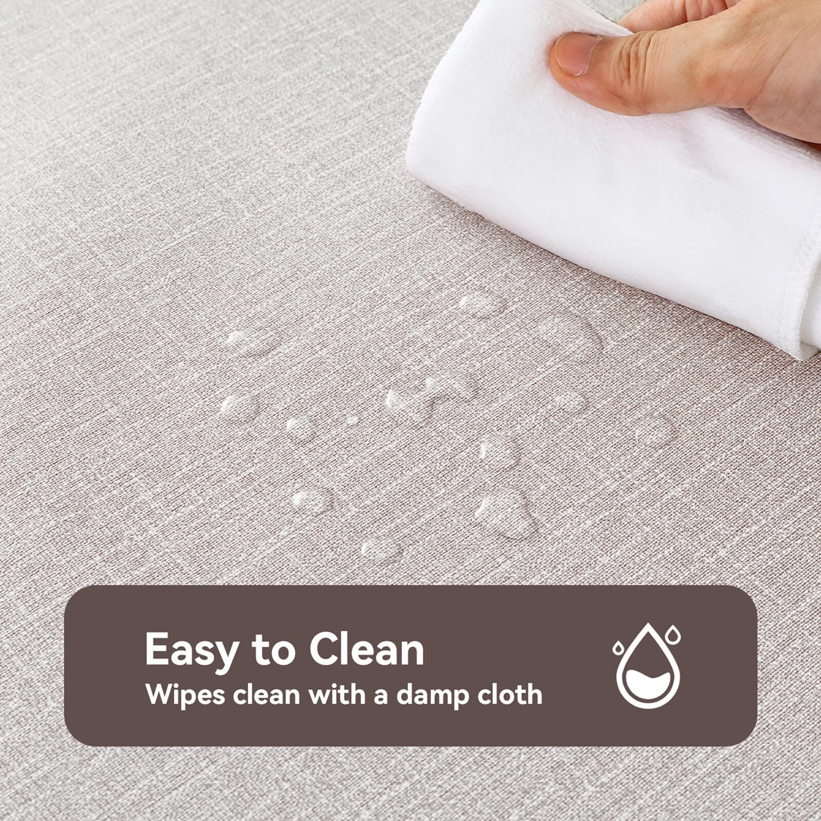 Romanstile 100% Waterproof Pvc Tablecloth, Square Oil Spill Proof Stain Resistant Vinyl Table Cloth, Wipe Clean Plastic Table Covers For Kitchen/Dining/Parties - 54 X 108 Inch, Beige