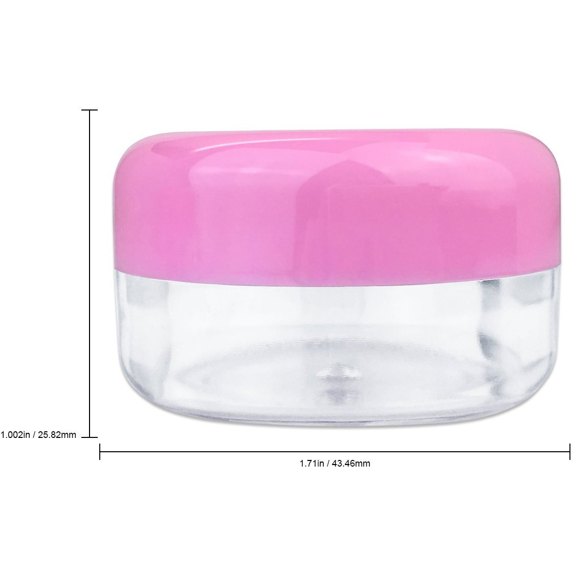 Beauticom 15 Gram/15Ml Empty Clear Small Round Travel Container Jars With Lids For Make Up Powders, Eyeshadow Pigments, Lotions, Creams, Lip Balm, Lip Gloss, Samples (60 Pieces, Pink Lid)