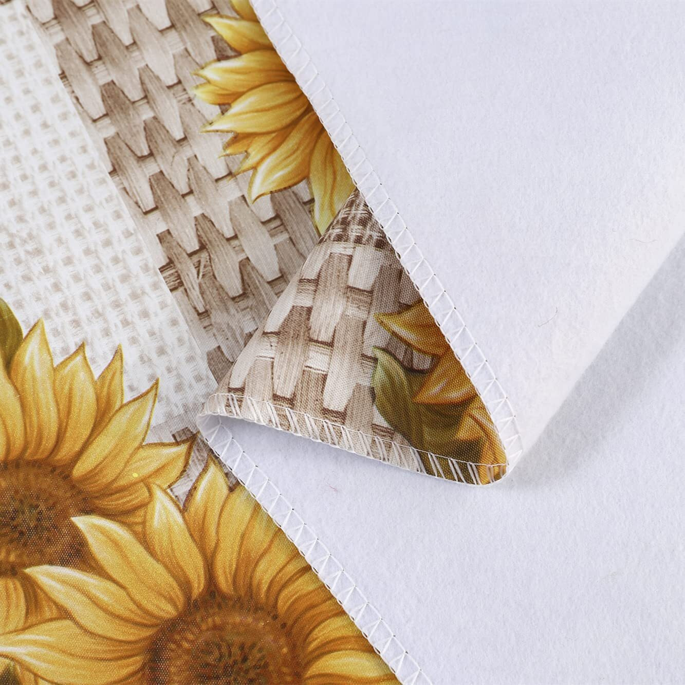 Vinyl Tablecloth With Flannel Backed Waterproof Oil-Proof Pvc Table Cloth Wipeable Spill-Proof Plastic Table Cover For Indoor And Outdoor(Sunflower, 60 X 60 Inch Round)