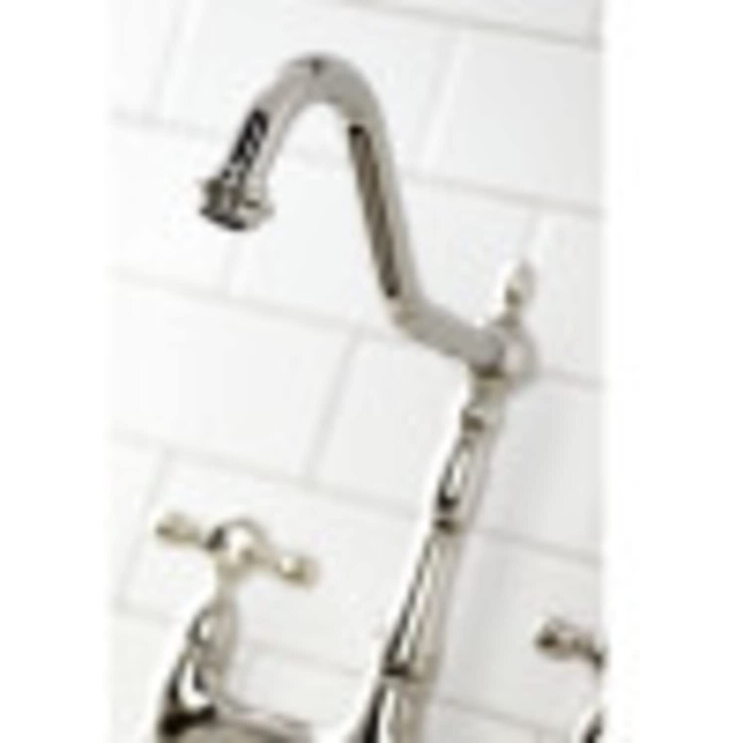 Kingston Brass Ks1275Axbs Heritage Bridge Kitchen Faucet, 8-3/4"" Spout Reach, Oil Rubbed Bronze