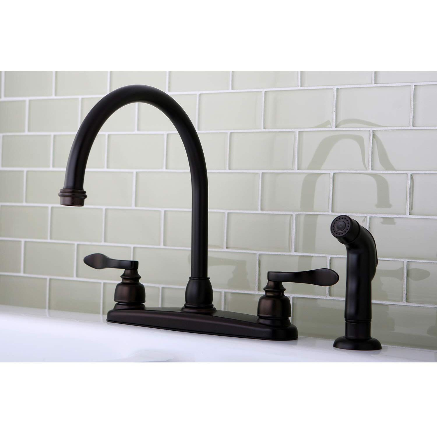 Kingston Brass Kb8795Nflsp Nuwave French Centerset Kitchen Faucet, Oil Rubbed Bronze