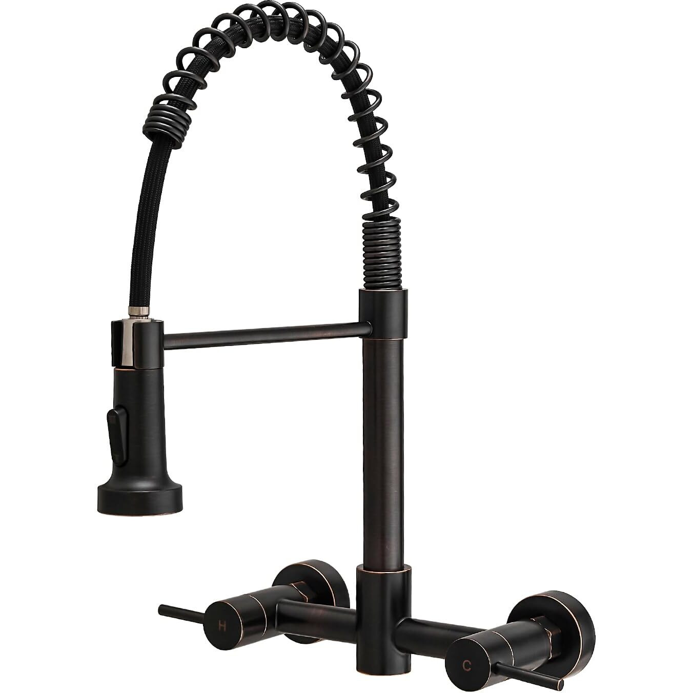 Aimadi Bronze Kitchen Faucet,Wall Mount Faucet 8 Inch Center,Oil Rubbed Bronze Wall Mount Commercial Sink Faucet For Kitchen Sink