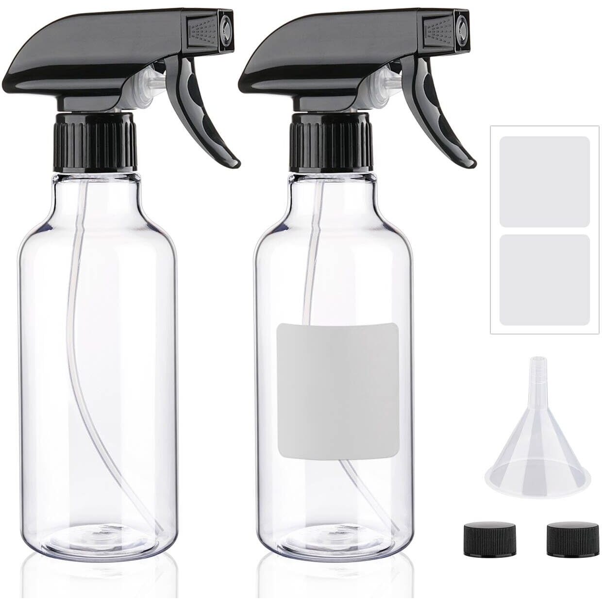 Hethyo Spray Bottles 12Oz Plastic Empty Spray Bottle For Hair Mist/Stream Spraying Heavy Duty Square Water Spray Bottles For Cleaning Solutions, Plants, Essential Oils 2 Pack (12Oz)